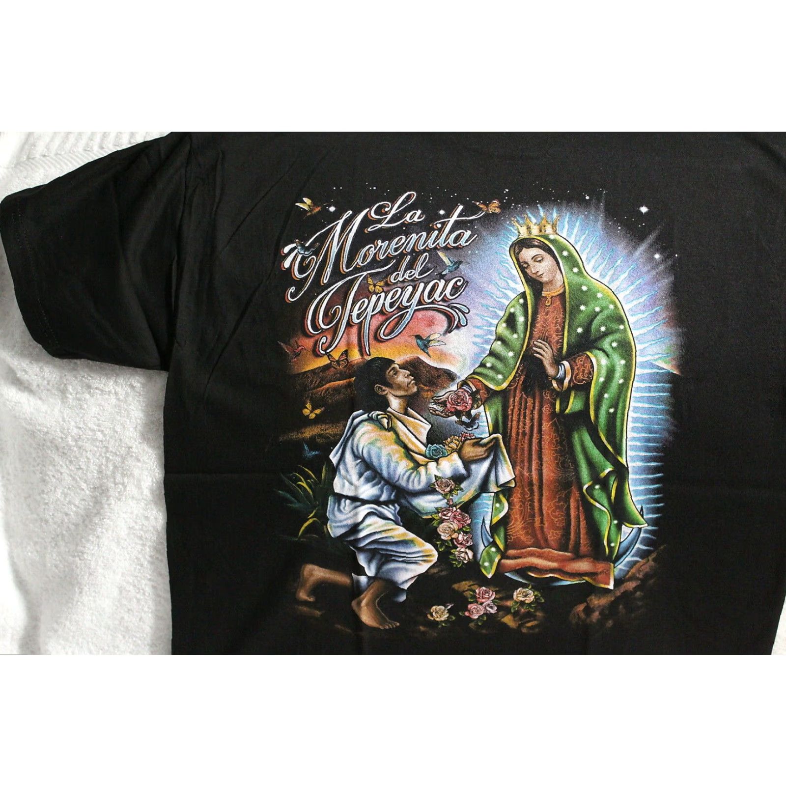 Vintage VINTAGE ALSTYLE Guadalupe T-Shirt Unisex Adults Medium Black Religious Shirt Short Sleeve Graphic Tee 90s Catholic Size US M / EU 48-50 / 2 - 2 Thumbnail