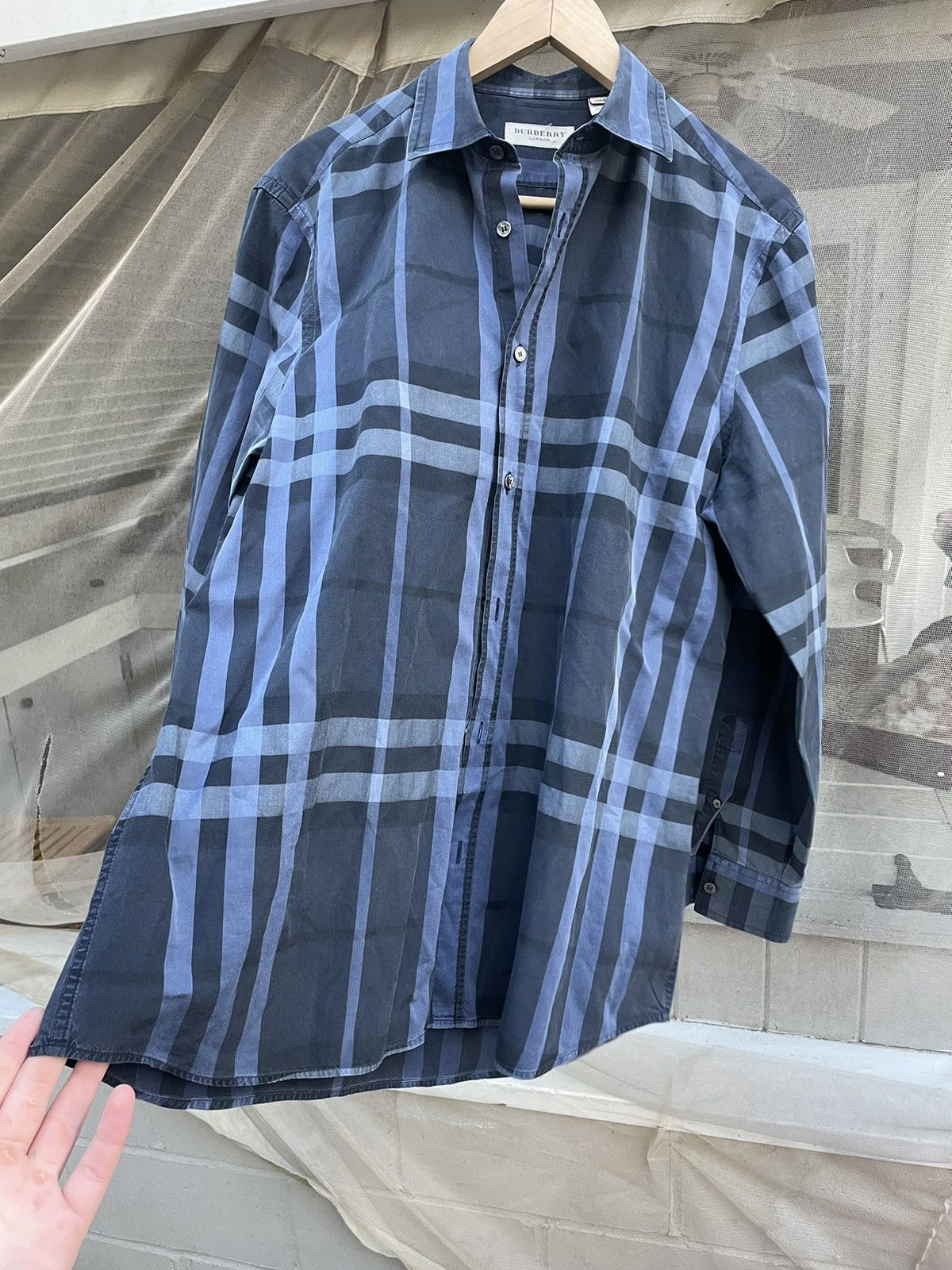 Burberry Button Down Plaid Shirt