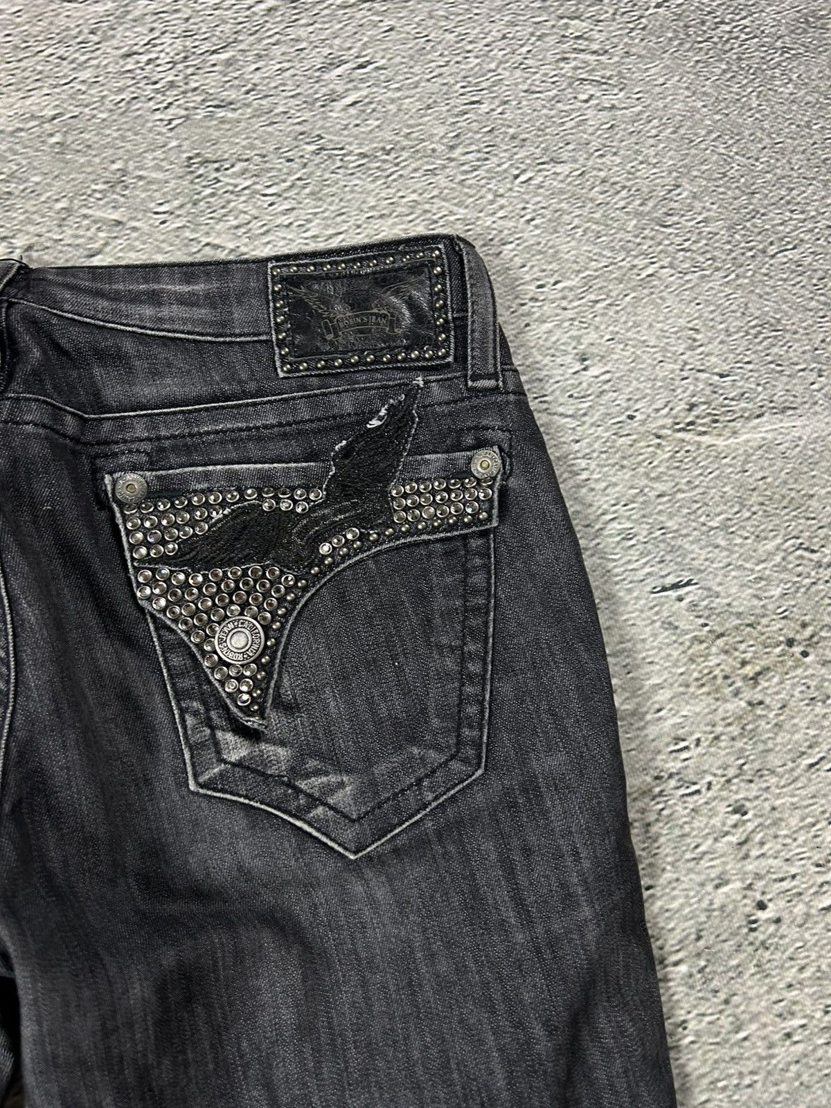 Robins Jeans Robins jeans black rhinestones studded jeans flared Y2K Size US 30 / EU 46 - 4 Thumbnail