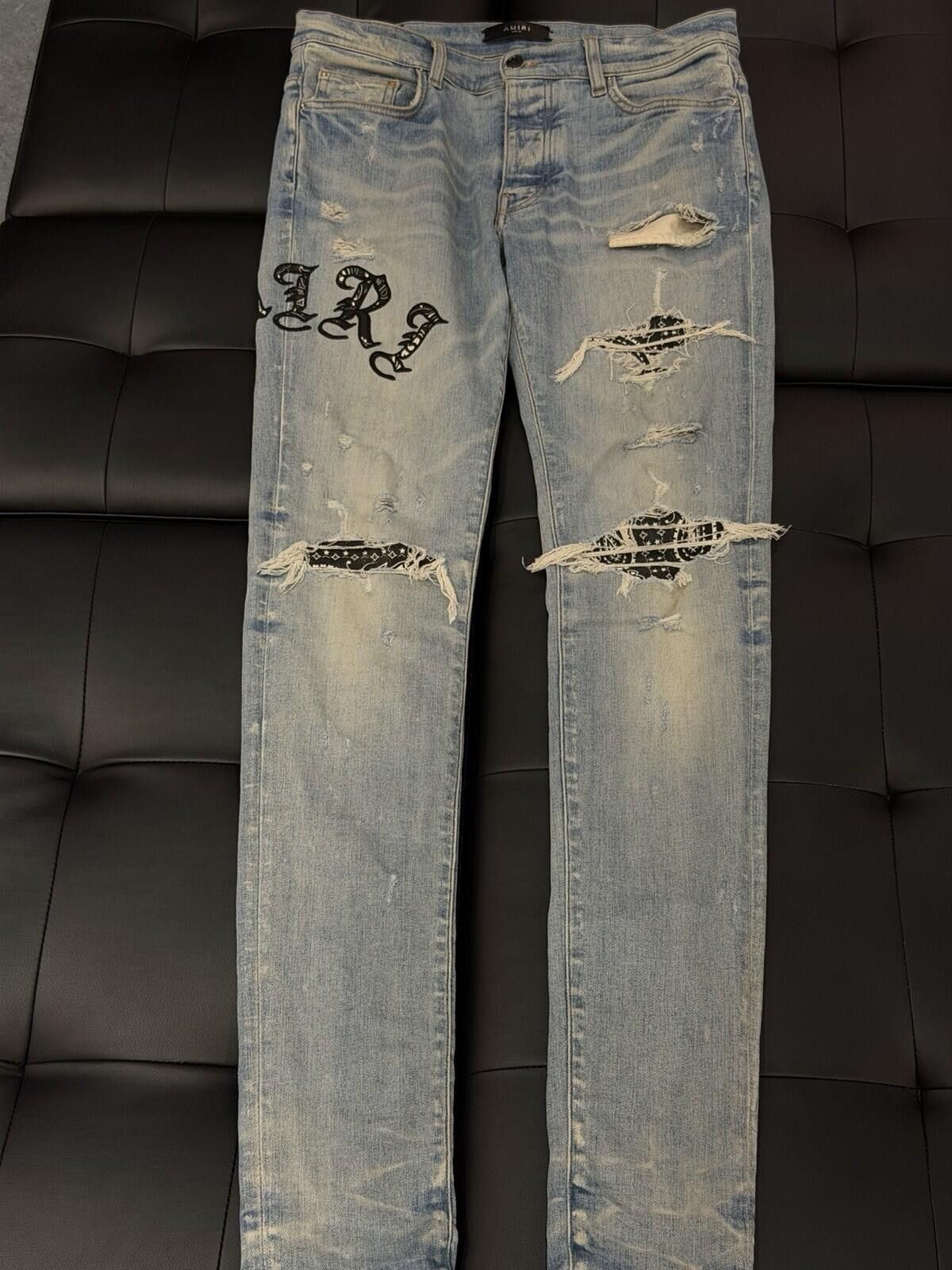 Amiri Size 31 - Amiri Blue Wrap Logo Jeans 100% Authentic Size US 31 - 5 Thumbnail