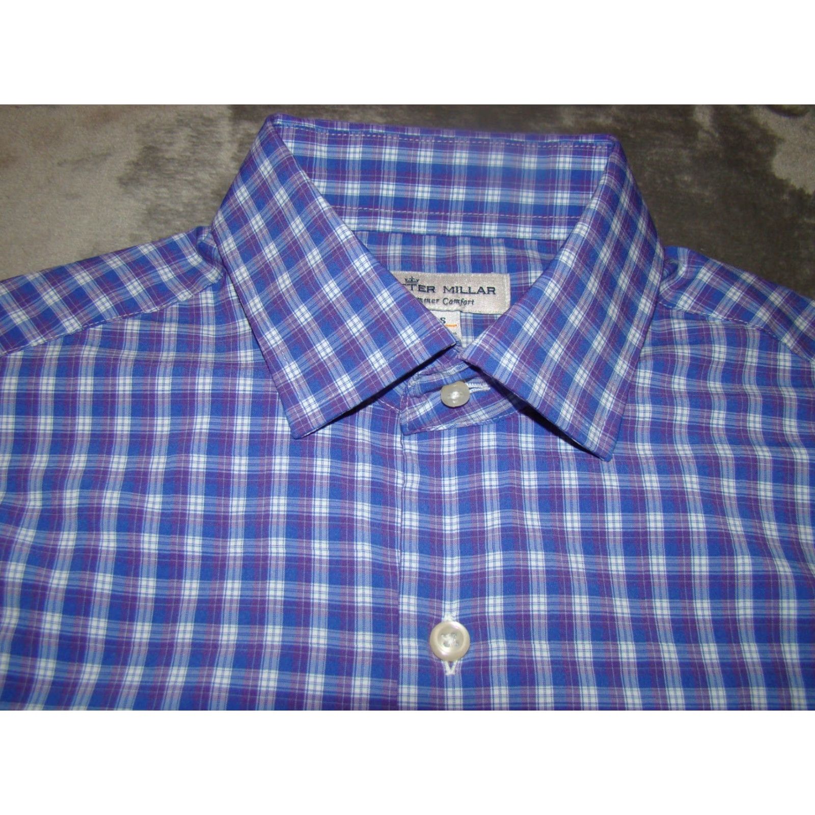 Peter Millar Peter Millar Summer Comfort Shirt Button-Up Long Sleeve Plaid Purple Mens Small S Size US S / EU 44-46 / 1 - 3 Thumbnail