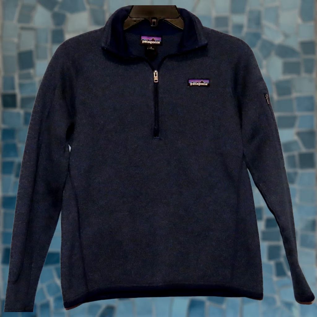 Patagonia VINTAGE Patagonia Women's Jacket Regular S 1/4 Zip Better Sweater Navy Blue Small 19" Pit to Pit Size S / US 4 / IT 40 - 1 Thumbnail