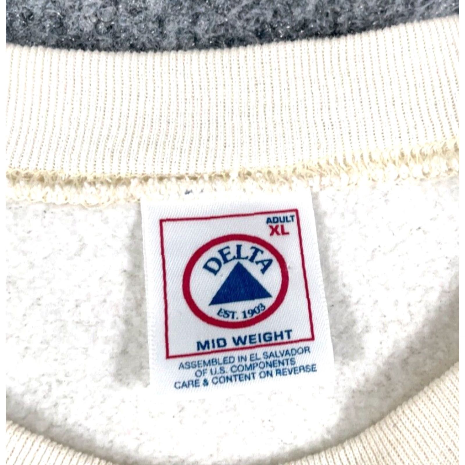 Delta VINTAGE Delta Sweatshirt Shirt Men XL Ivory "Will Fish for Food" 90s Humor Dad Graphic Print Pullover Crew Neck Size US XL / EU 56 / 4 - 3 Thumbnail