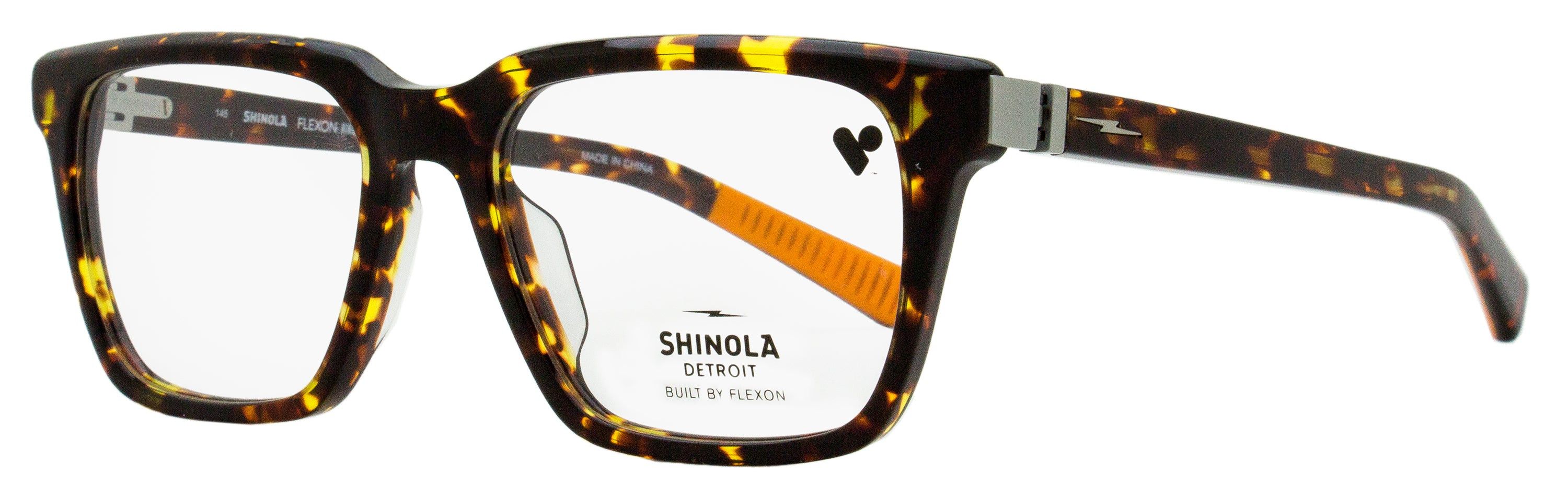 Shinola Flexon Rectangular Eyeglasses SH15000 242 Amber Tortoise 54m Size ONE SIZE - 1 Thumbnail