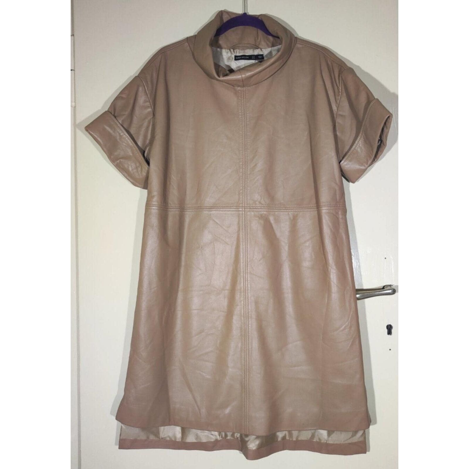 Karen Millen Karen Millen Napa Leather Cowl Dress Lambskin UK12 EU40 M Size M / US 6-8 / IT 42-44 - 1 Thumbnail