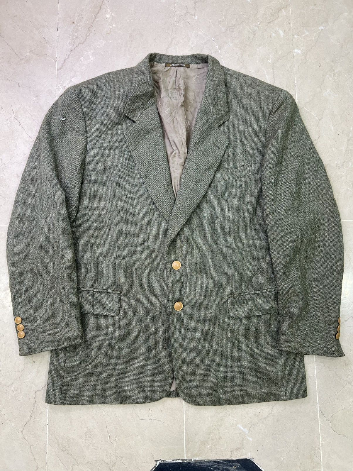 Yves Saint Laurent Vintage Yves Saint Laurent Pour Homme Green Wool Blazer Size 52R - 1 Thumbnail