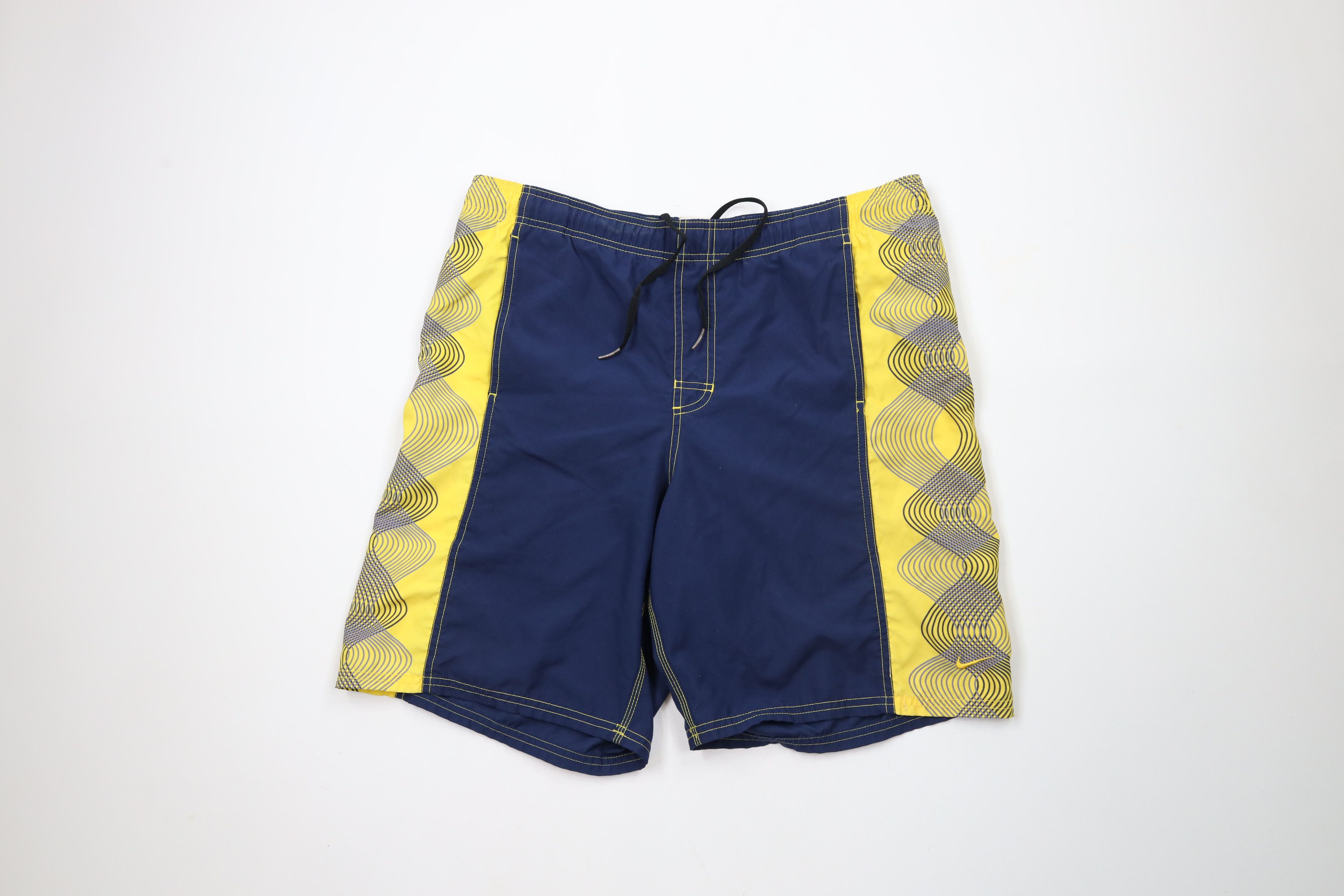 Nike × Vintage Vintage Nike Mini Swoosh Abstract Lined Shorts Swim Trunks Size US 32 / EU 48 - 1 Thumbnail