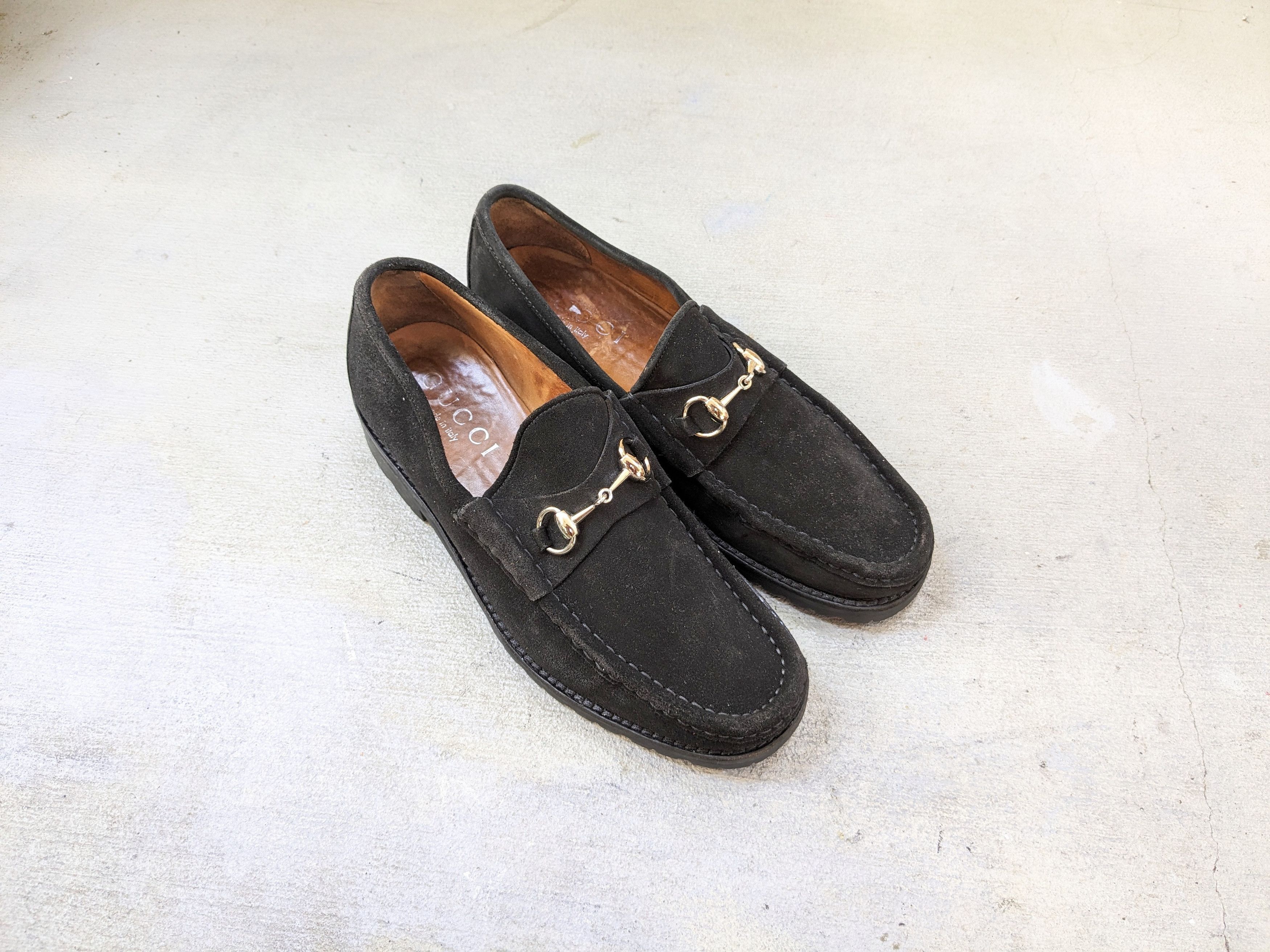 Gucci Gucci Horsebit Loafers Black Suede 9.5 D Italy Snaffle Size US 9.5 / EU 42-43 - 1 Thumbnail