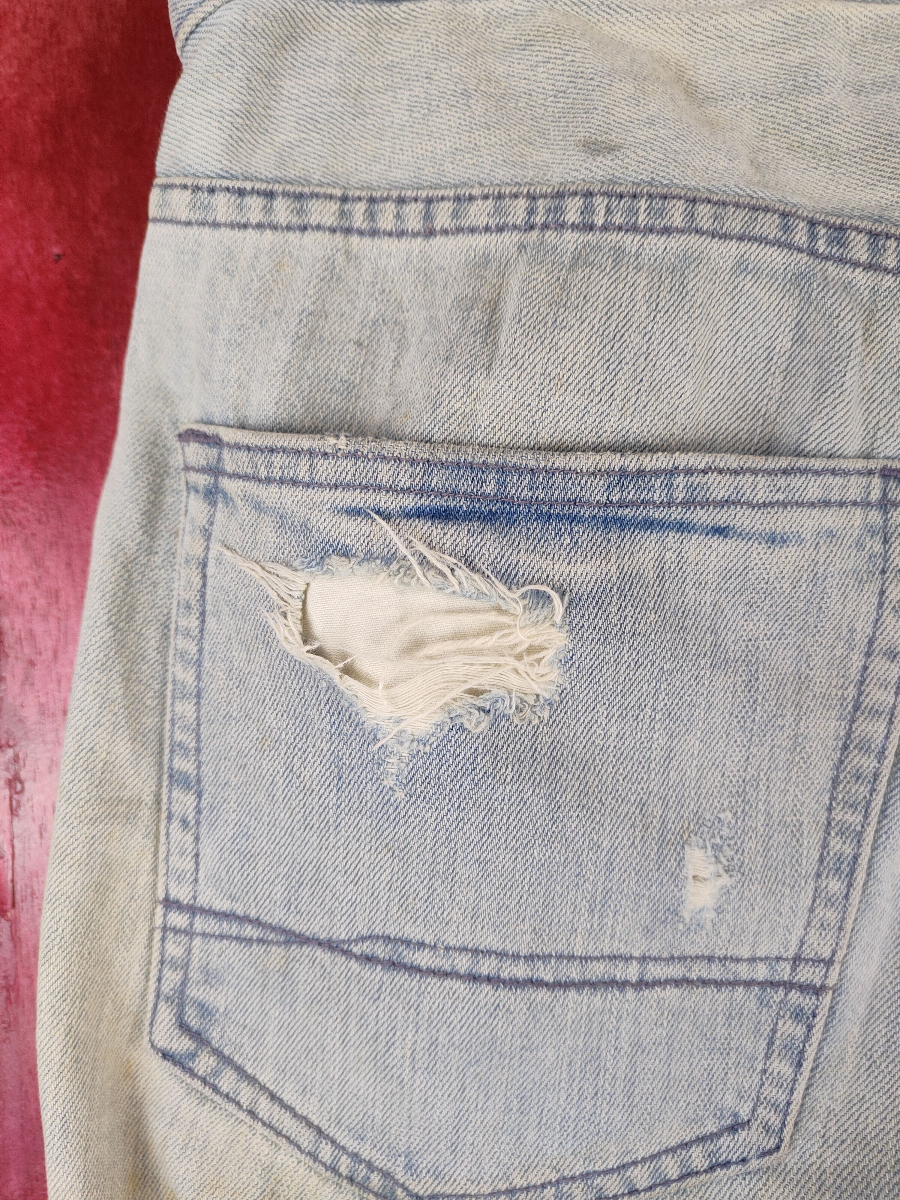 Japanese Brand Bayflow Blue Faded Distressed patchwork Denim #S1483 Size US 30 / EU 46 - 10 Thumbnail