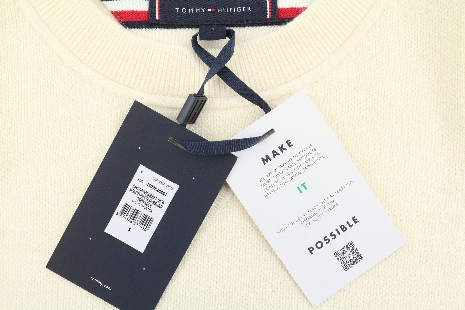 Tommy Hilfiger MONOTYPE BLOCK S Cotton Knit Jumper 87380 Size US S / EU 44-46 / 1 - 7 Thumbnail