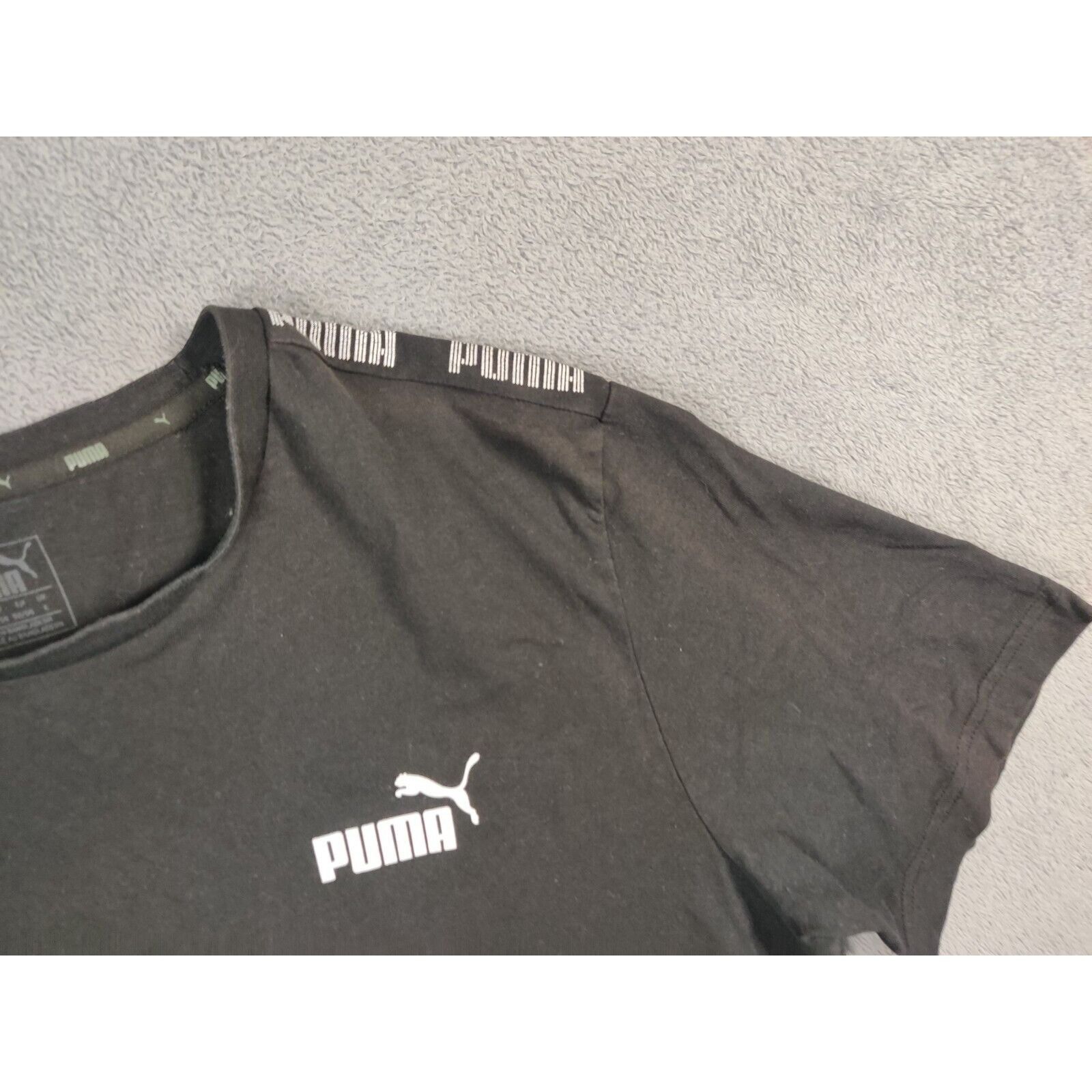 Puma PUMA Shirt Adult Mens Large Black White Spell Out Logo Size US L / EU 52-54 / 3 - 10 Thumbnail