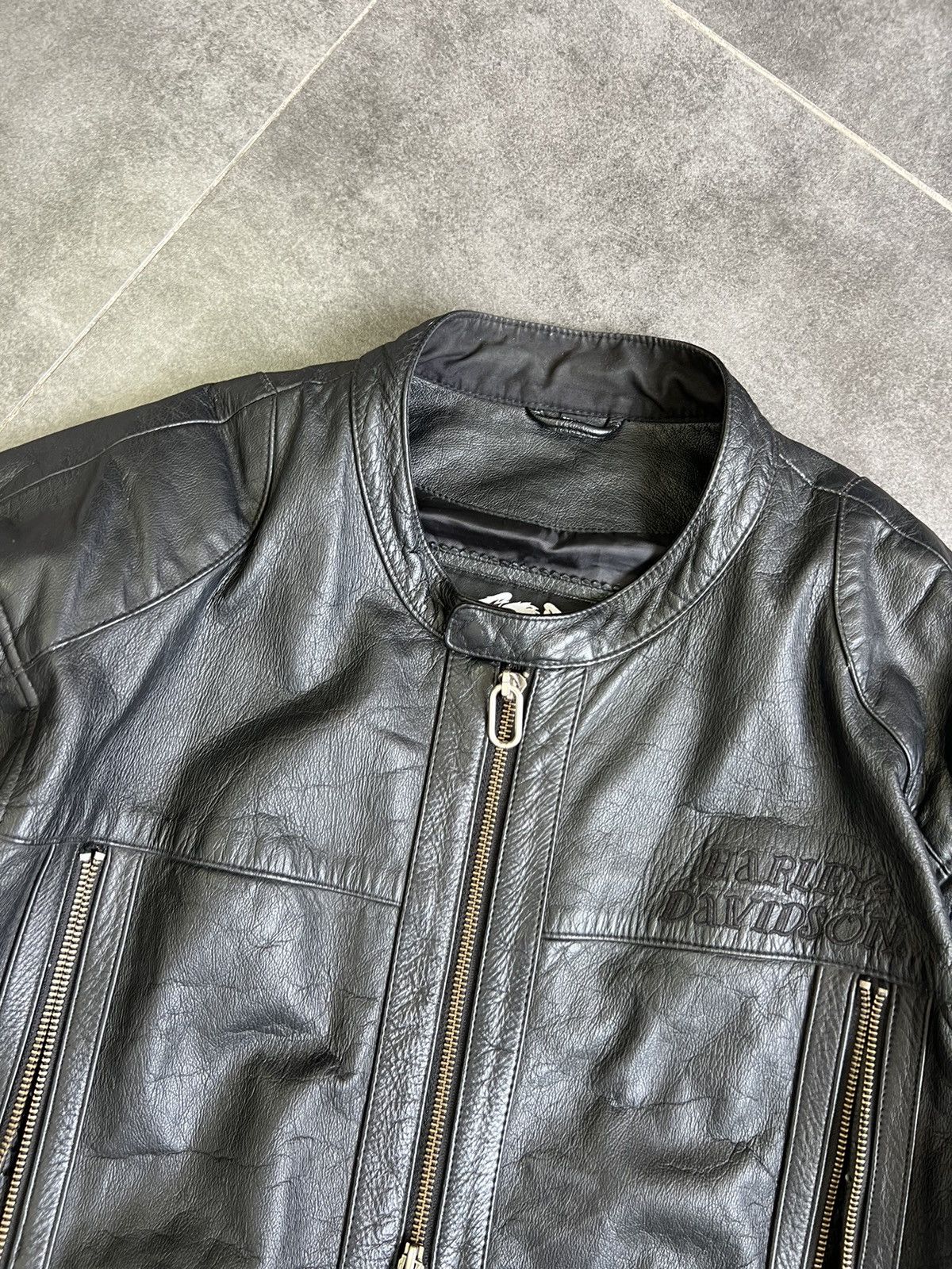 Harley Davidson × Vintage Vintage Harley Davidson Leather Jacket 2XL motorcycle Size US XXL / EU 58 / 5 - 10 Thumbnail