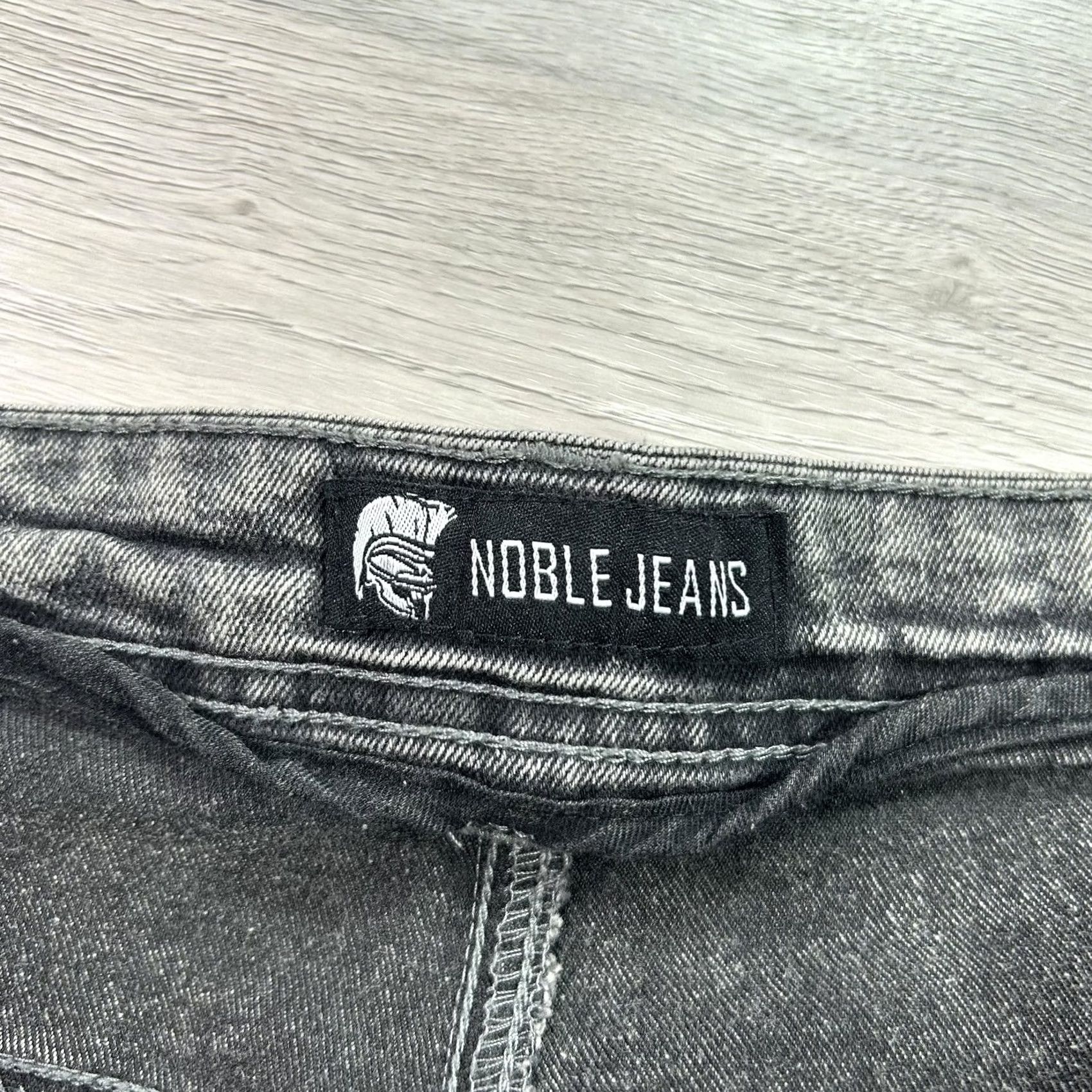 Denime Noble Jeans Jeans Mens 42x32 Gray Skinny Distressed Acid Wash Stretch Denim Pants Size US 42 / EU 58 - 6 Thumbnail