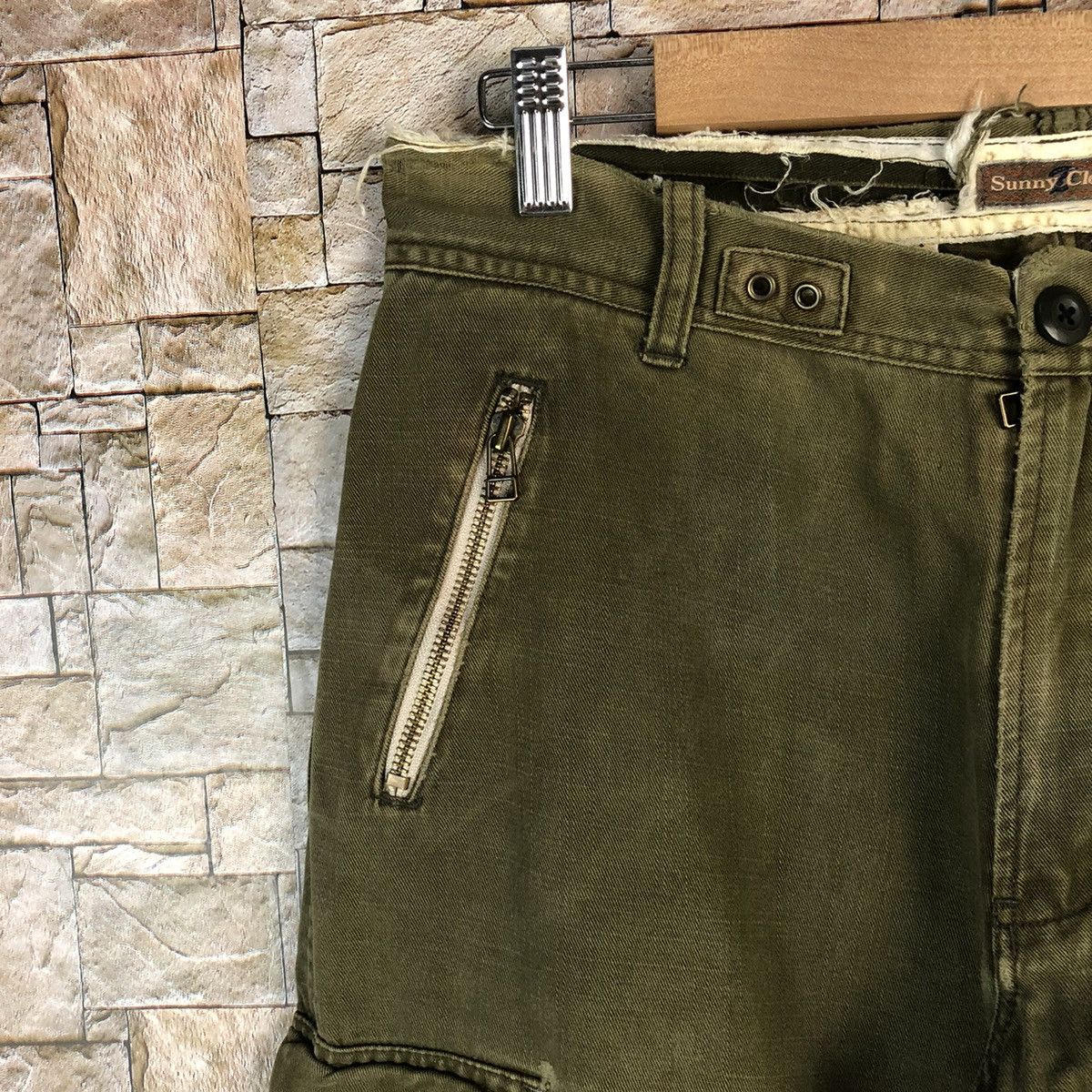 Japanese Brand Sonny Clouds Green utility Cargo Multipocket Pants #A980 Size US 29 - 7 Thumbnail