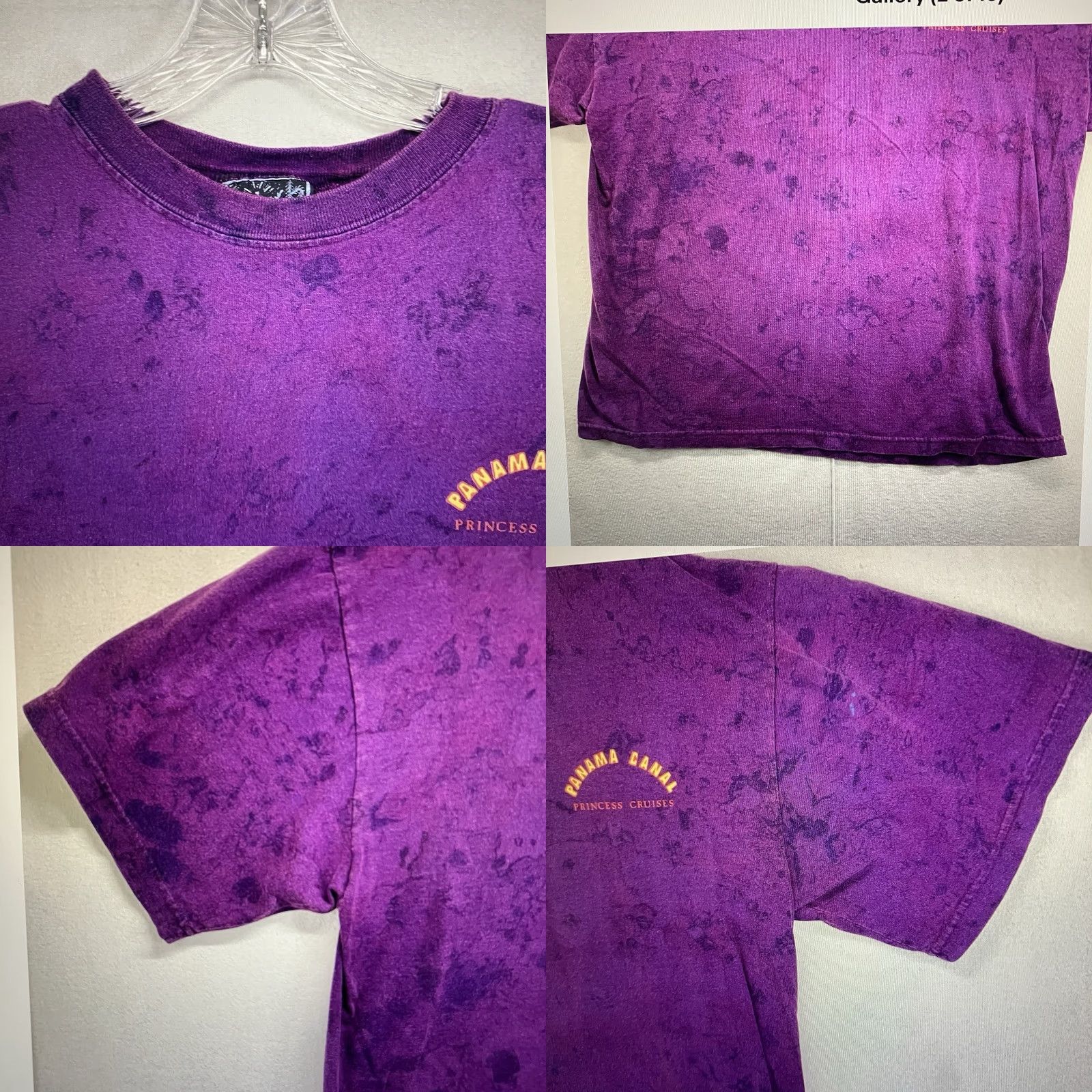 Vintage VINTAGE Double B Santa Fe Tie-Dye T-Shirt Large Purple 90s Art Panama Canal Mens Size US L / EU 52-54 / 3 - 8 Thumbnail