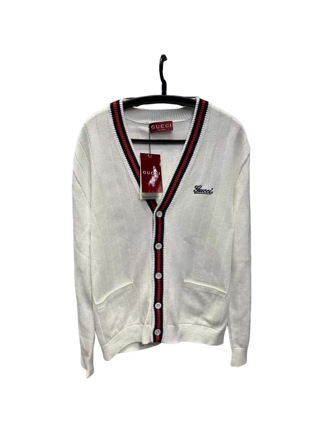 Gucci Gucci Stripe Script Logo Knit Cardigan S Size US S / EU 44-46 / 1 - 1 Thumbnail