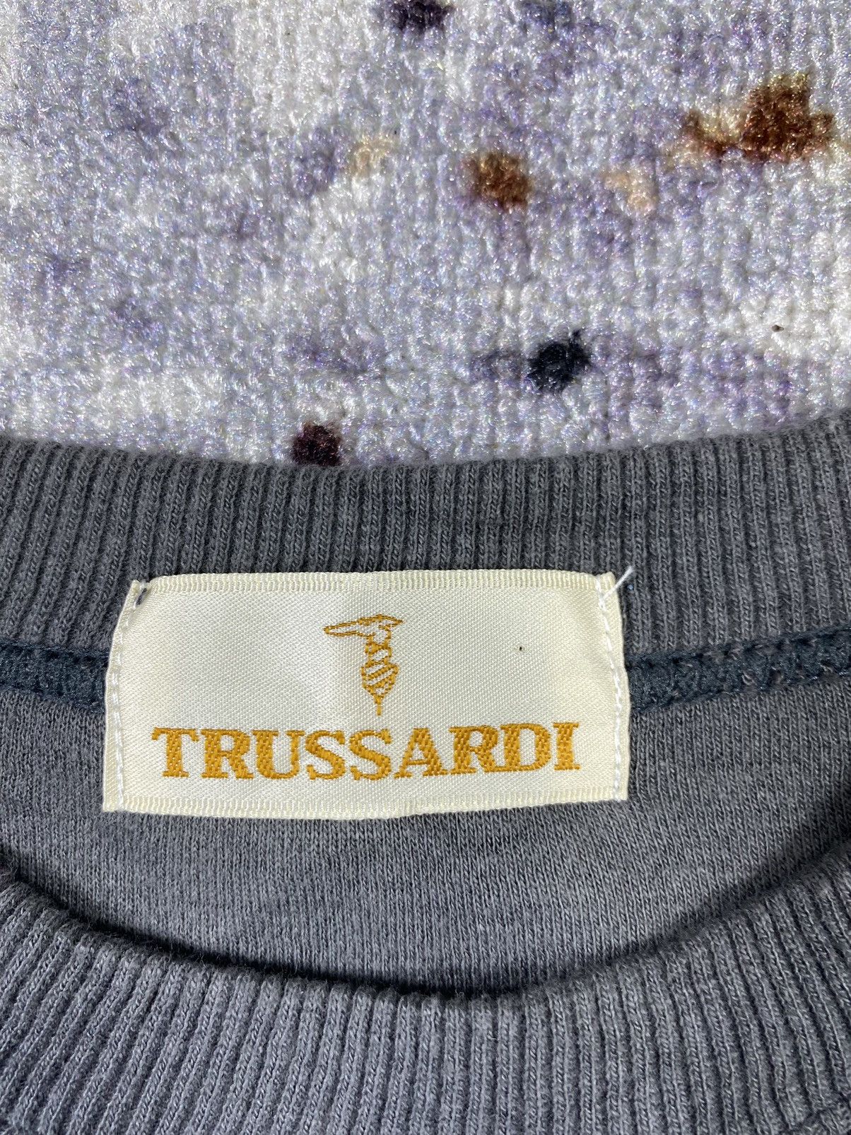 Trussardi × Vintage Vintage Trussardi Big Logo Sweatshirt Size US L / EU 52-54 / 3 - 5 Thumbnail