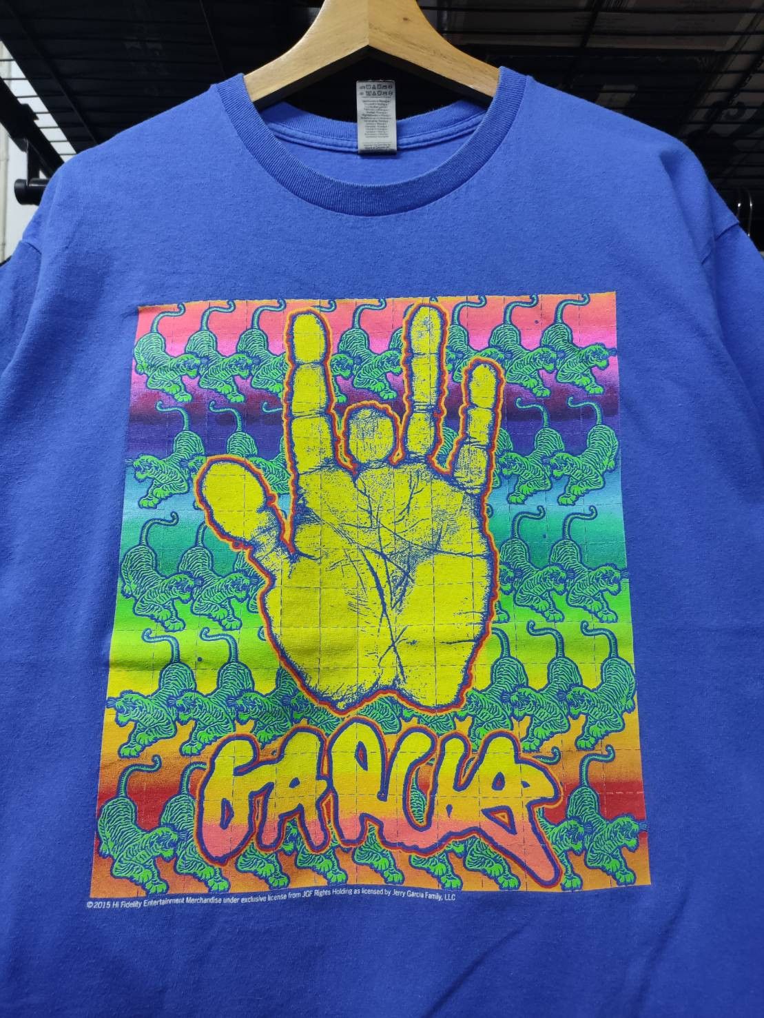 Grateful Dead Vtg Jerry Garcia Tiger Print Hand Psychedelic T-Shirt Size US L / EU 52-54 / 3 - 1 Thumbnail