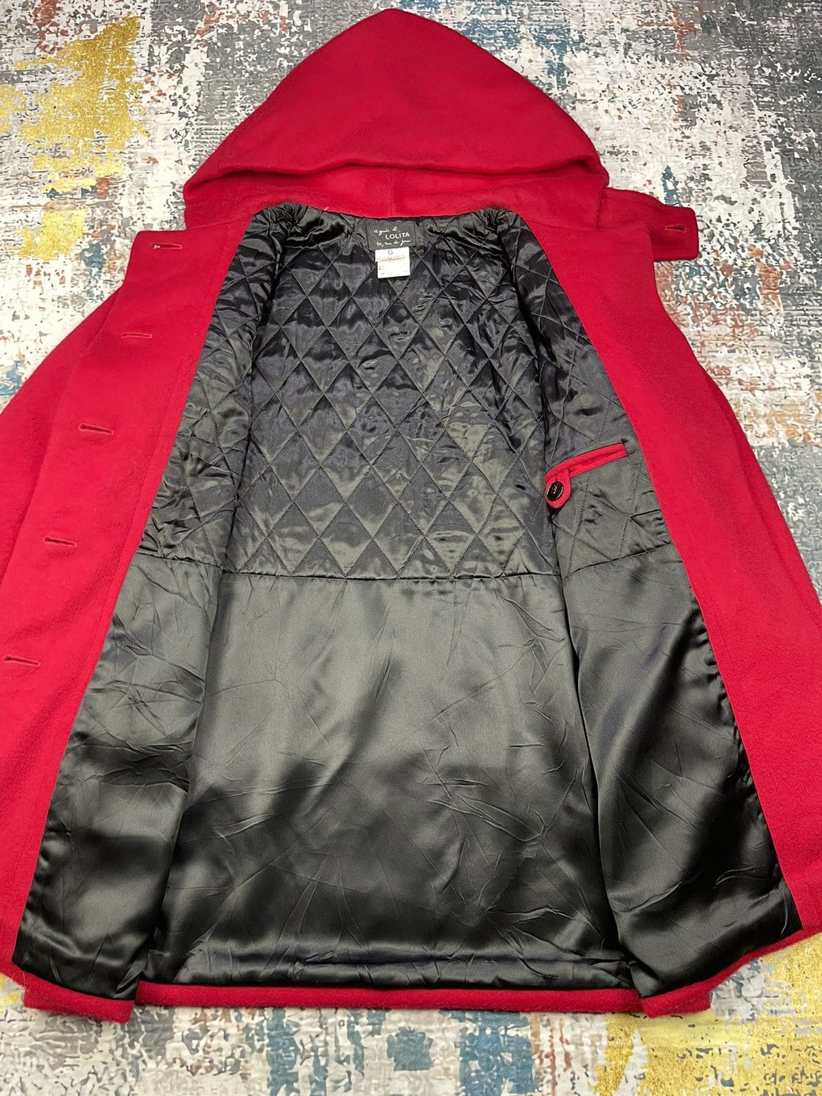 agnes b. Agnes B LOLITA Solid Red Wool Coats Size ONE SIZE - 9 Thumbnail