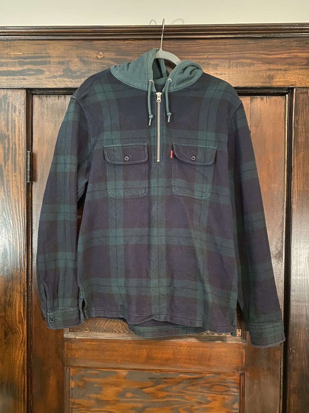 Supreme Half Zip Hooded Flannel Size US M / EU 48-50 / 2 - 1 Thumbnail