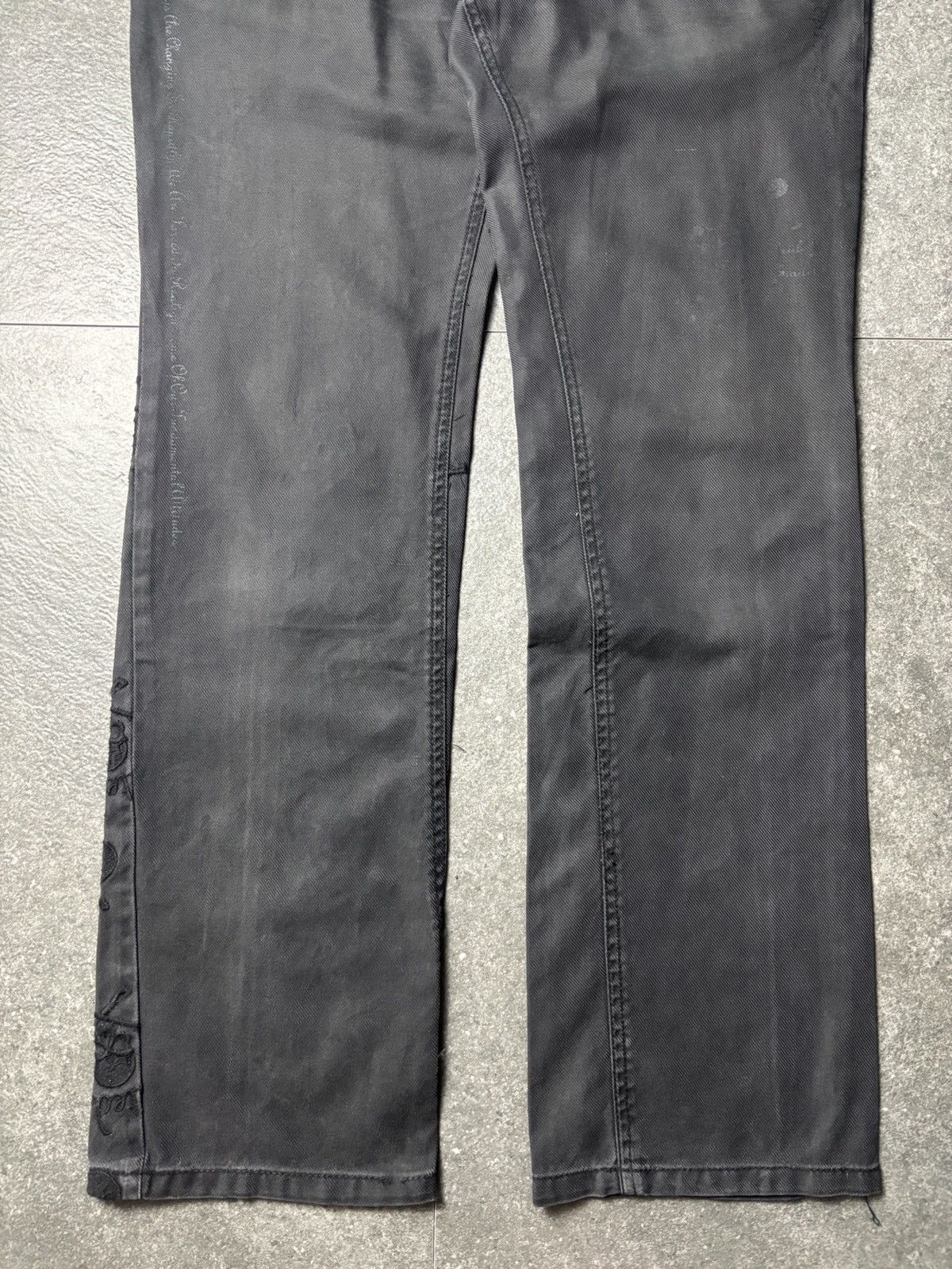If Six Was Nine 2000s Semantic Design Vkei Skull Poem Faded Pants Size US 30 / EU 46 - 15 Thumbnail
