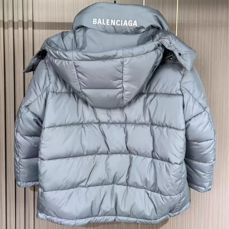Balenciaga Balenciaga Silver Grey Collar Embroidered Logo Down Jacket- Size US XS / EU 42 / 0 - 2 Thumbnail