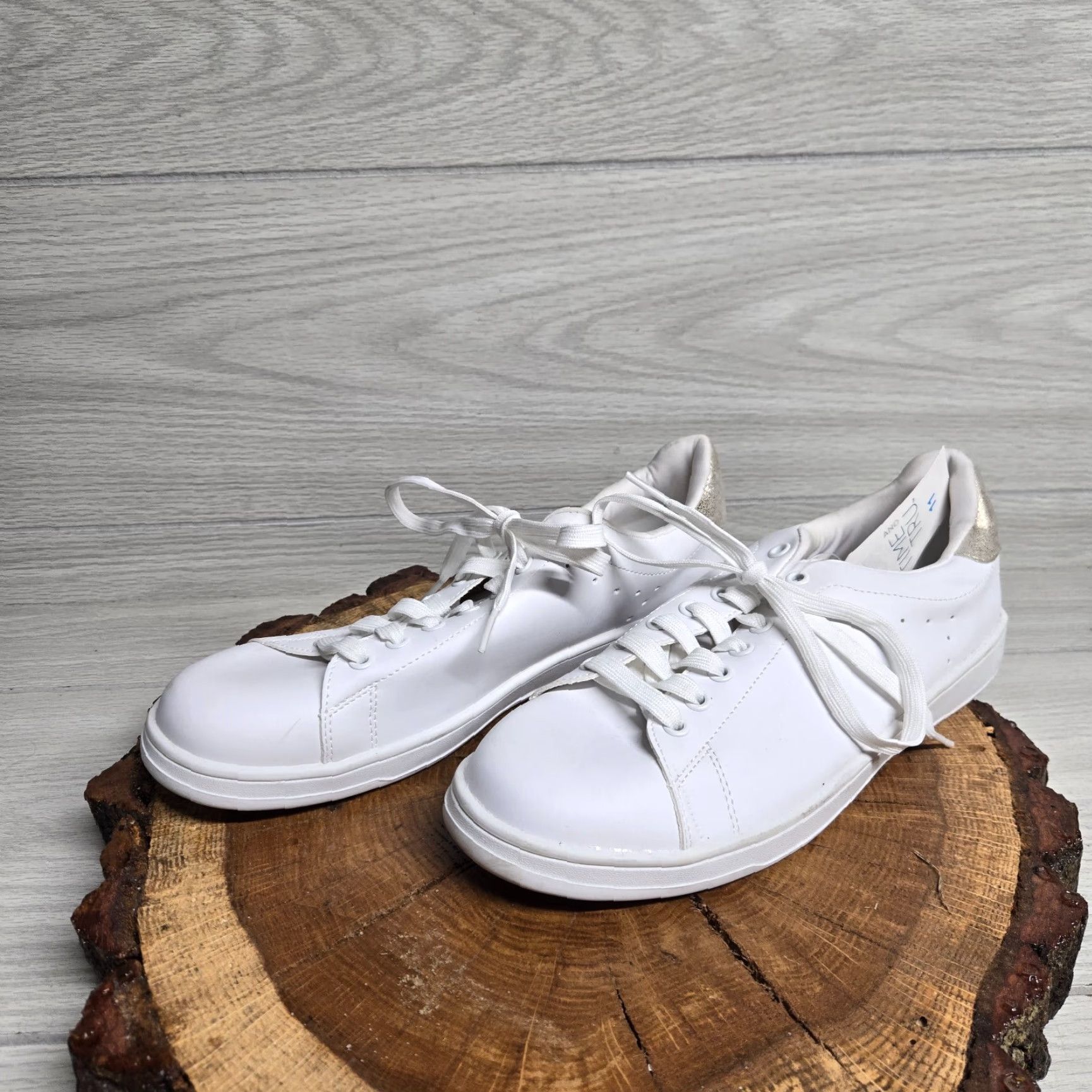 Vintage Time And True Shoes Casual White Tennis 11 Womens 100% Cotton Upper Rubber Sole Flat Size L / US 10 / IT 46 - 2 Thumbnail