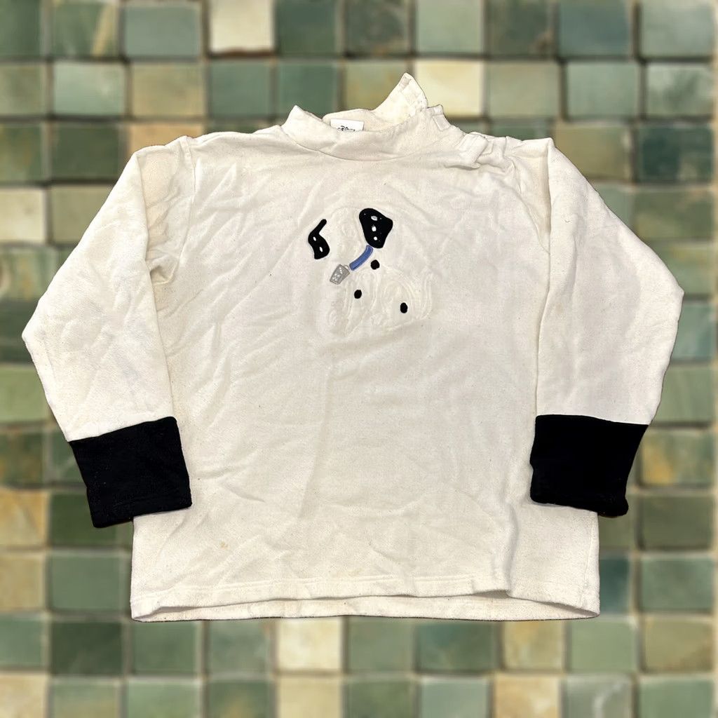 Disney VINTAGE Disney 101 Dalmatians Sweatshirt Large Small White 90s Mens Size US L / EU 52-54 / 3 - 1 Thumbnail