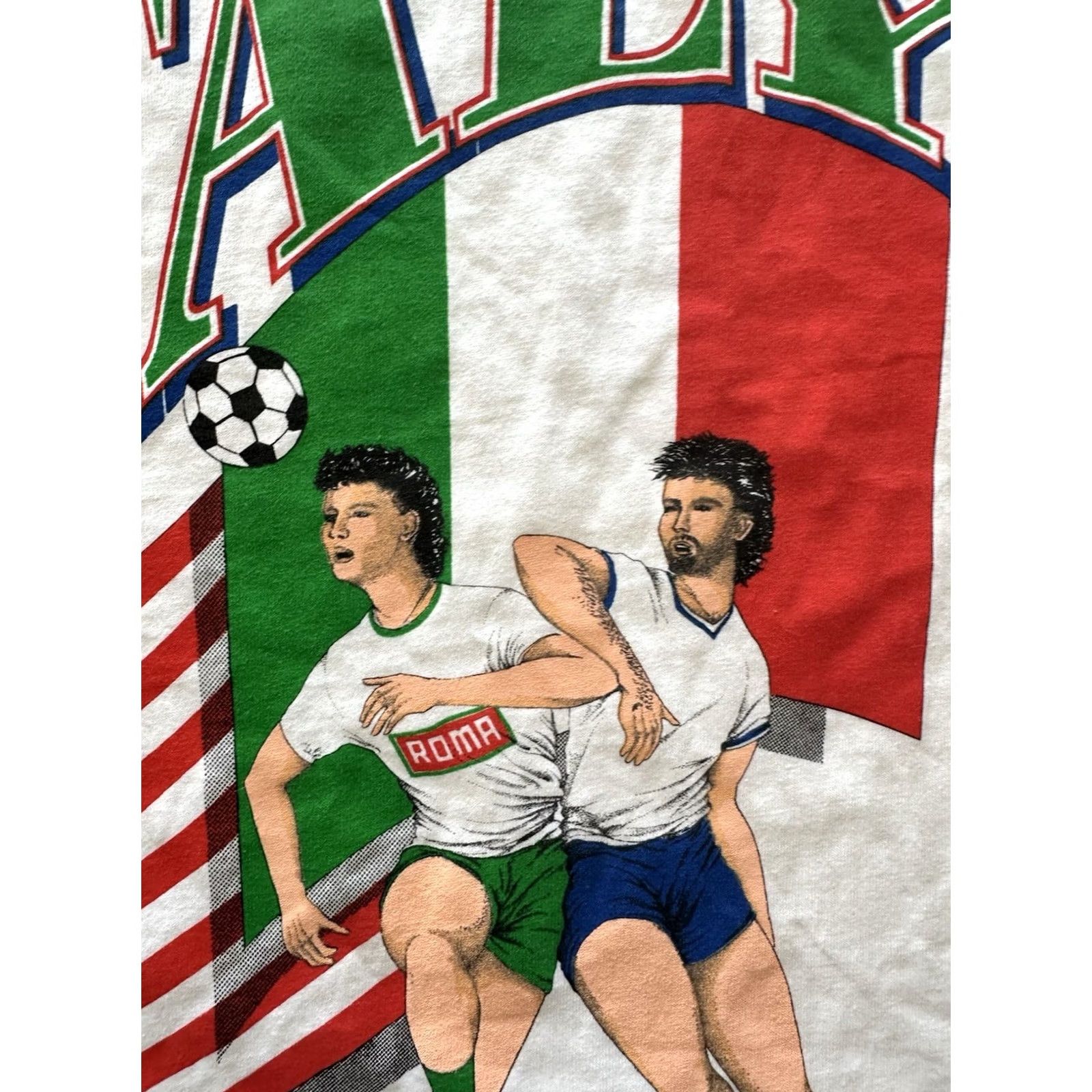 Lee VINTAGE 1994 World Cup Italy Italia T-Shirt Mens XL White Lee Graphic Tee 90s NWOT Deadstock Mens Size US XL / EU 56 / 4 - 4 Thumbnail