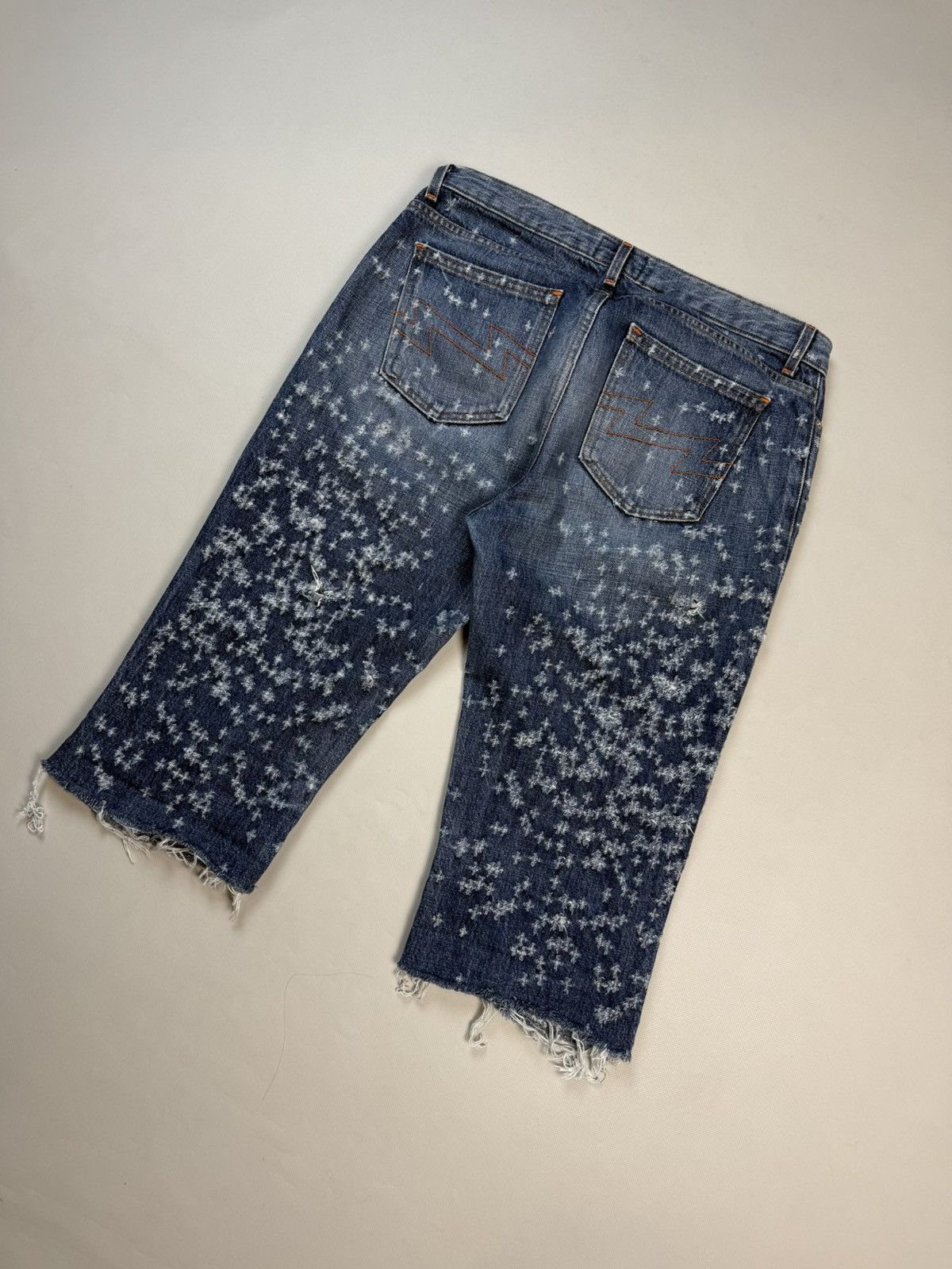 W&LT Walter Van Beirendonck Distressed Cut Off Denim Shorts Jeans Size US 31 - 19 Thumbnail