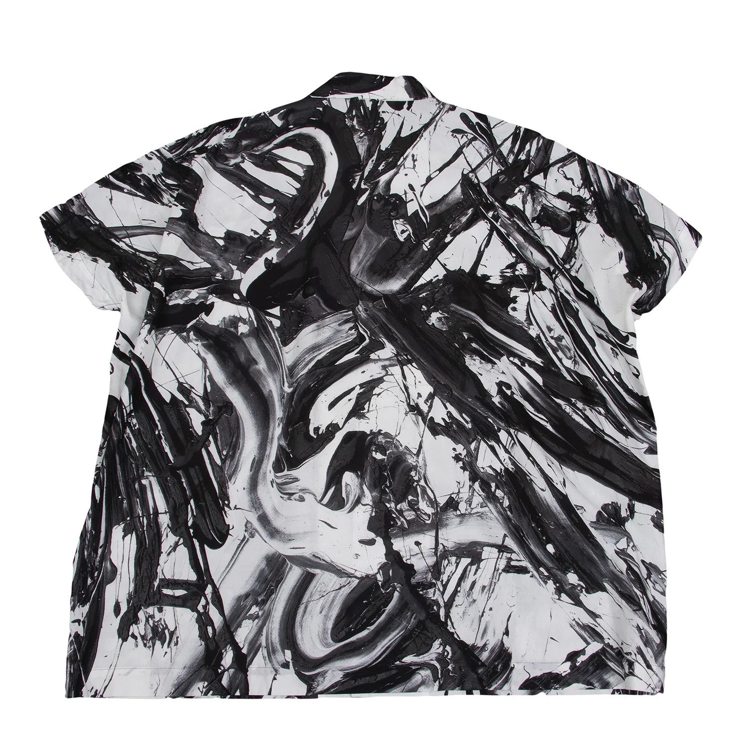 Issey Miyake Cotton Paint Design Short Sleeve Shirt in Black and White Size US S / EU 44-46 / 1 - 8 Thumbnail