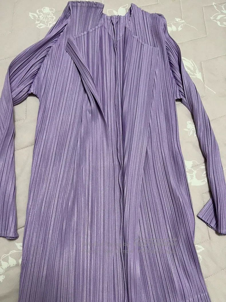 Issey Miyake Issey Miyake Soft Cotton Cardigan Purple Size L / US 10 / IT 46 - 4 Thumbnail