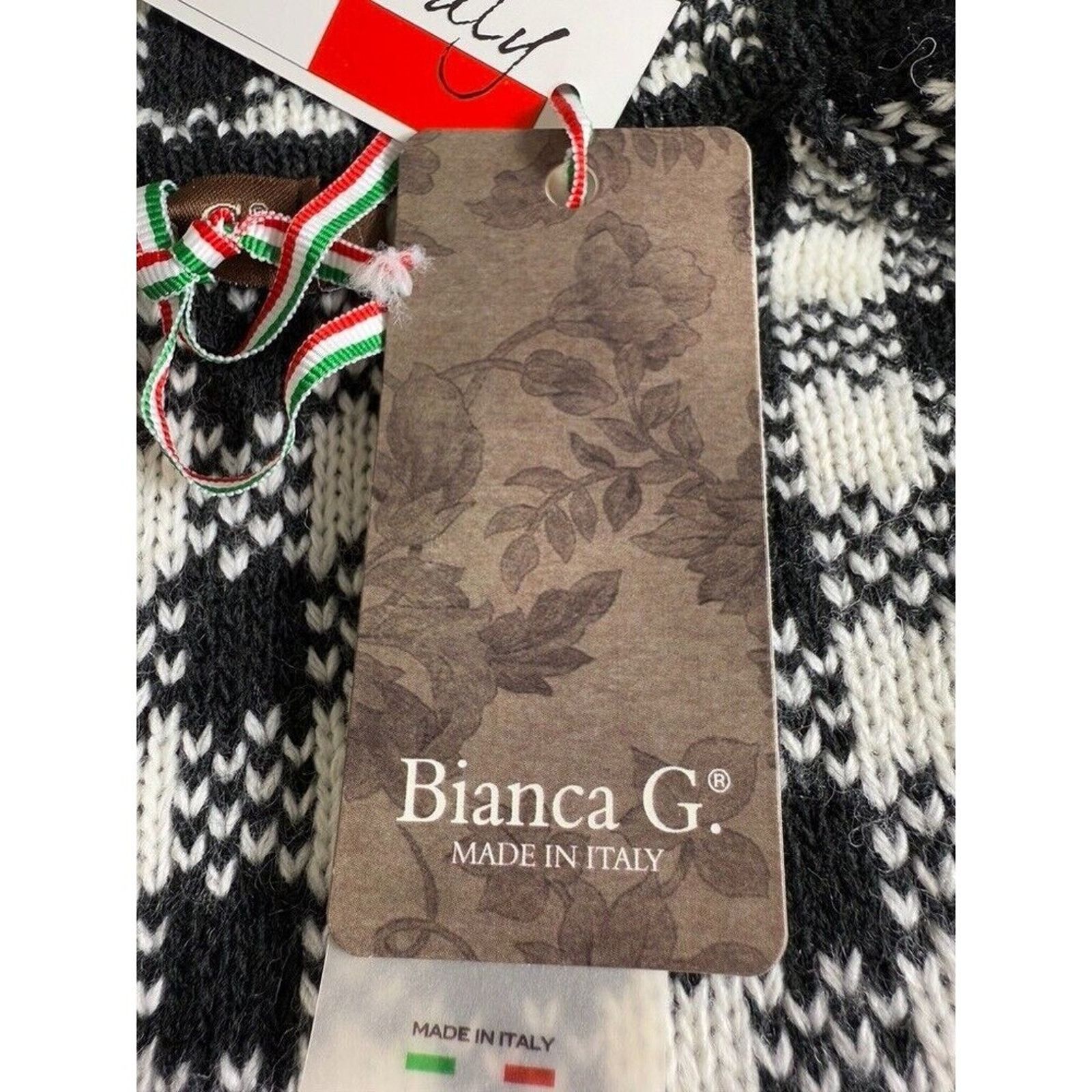 BIANCA CHANDON NWT BIANCA G. Size L HOUINDSTOOTH Knit Jacket Made Italy Size L / US 10 / IT 46 - 6 Thumbnail