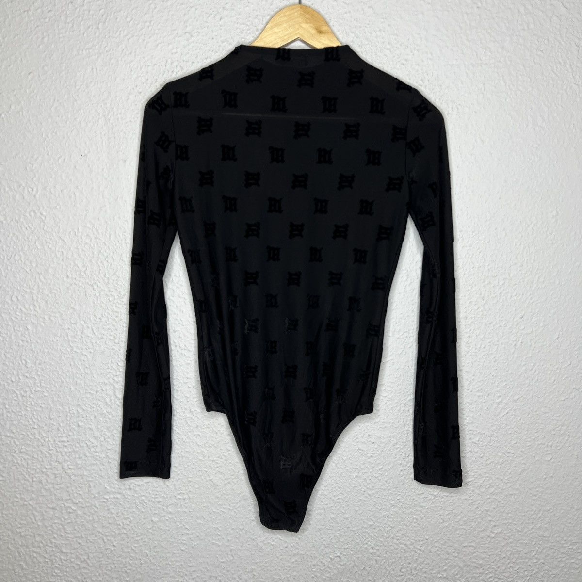 Misbhv MISBHV Bodysuit Allblack Velour Monogram Black Logo Size S / US 4 / IT 40 - 9 Thumbnail