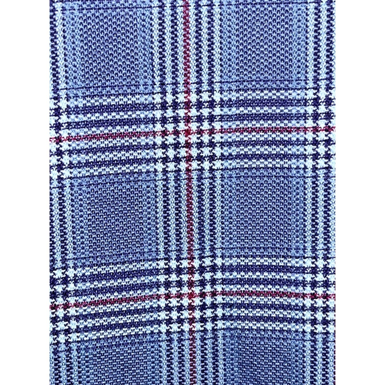David Donahue David Donahue Dobby Fine Check Dress Shirt Navy Blue M Mens Button-Up Collar Shirt Multicolor Twill Long Sleeve Regular Fit Size 40R - 7 Thumbnail