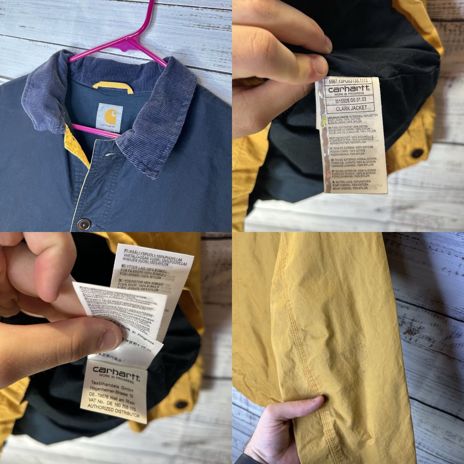 Carhartt Wip Carhartt WIP Work In Progress Clark Jacket Two Tone Corduroy Collar Fits Medium Jacket Mens Regular Corduroy Yellow Two Tone 90s? Size US M / EU 48-50 / 2 - 8 Thumbnail