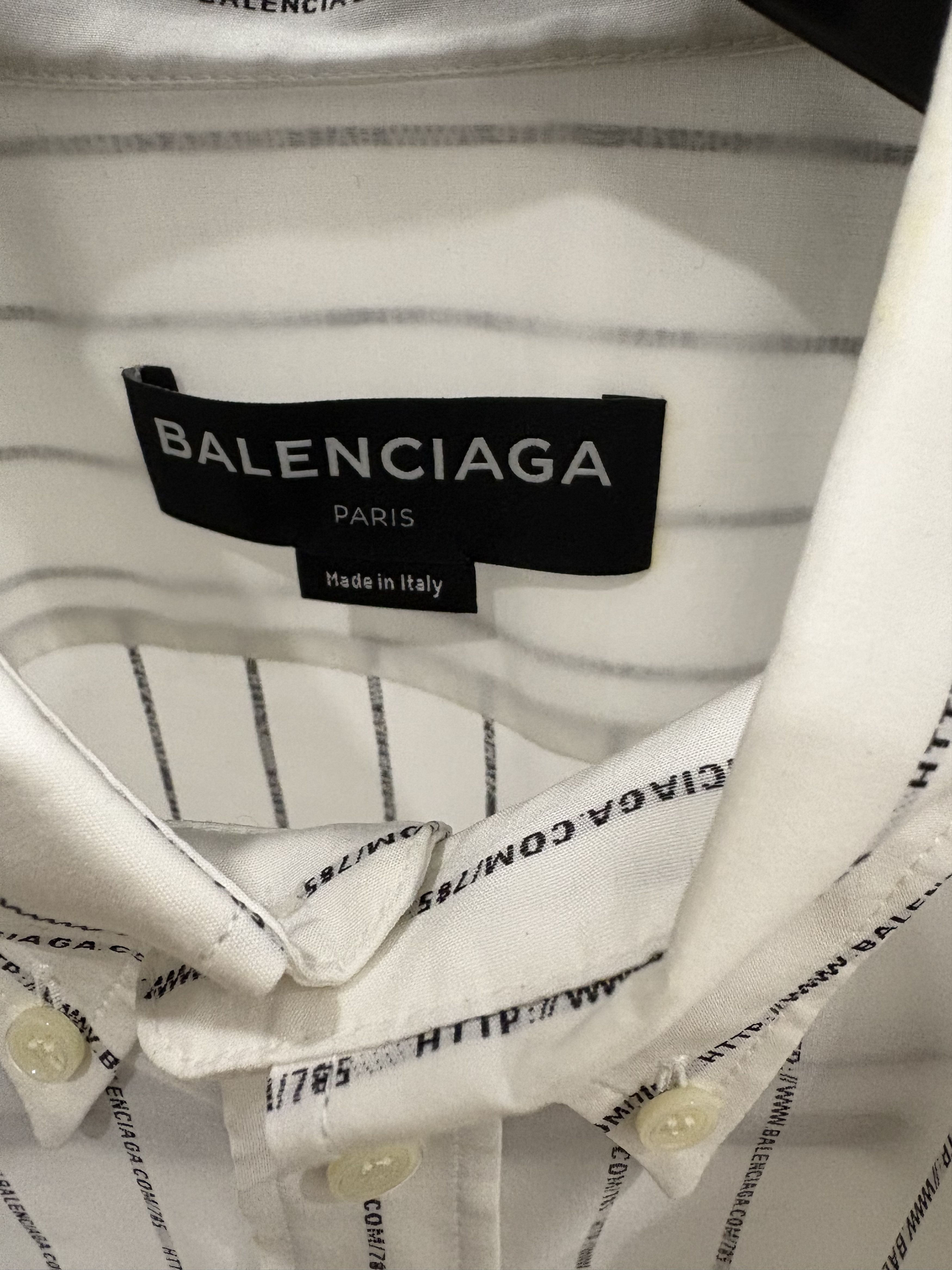 Balenciaga Balenciaga All-Over WWW/URL Stripe Button-Down Shirt Size US XL / EU 56 / 4 - 5 Thumbnail