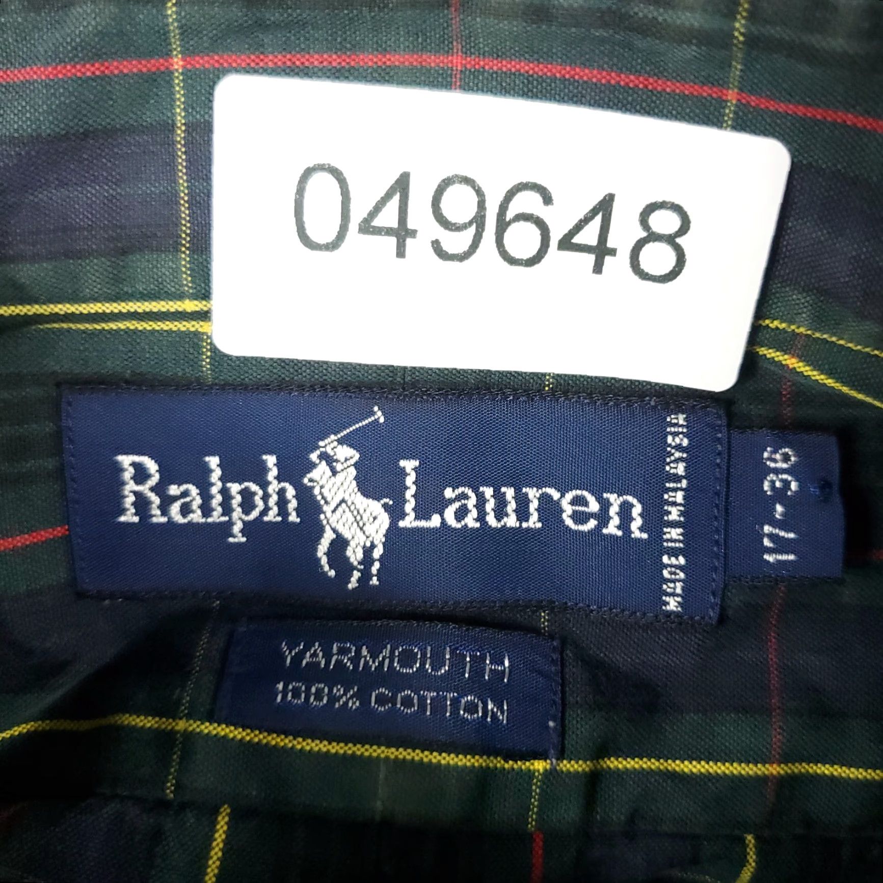 Ralph Lauren RALPH LAUREN Dress Shirt Mens Size 17 Green Plaid Button-Down Long Sleeve Classic Size 46R - 8 Thumbnail