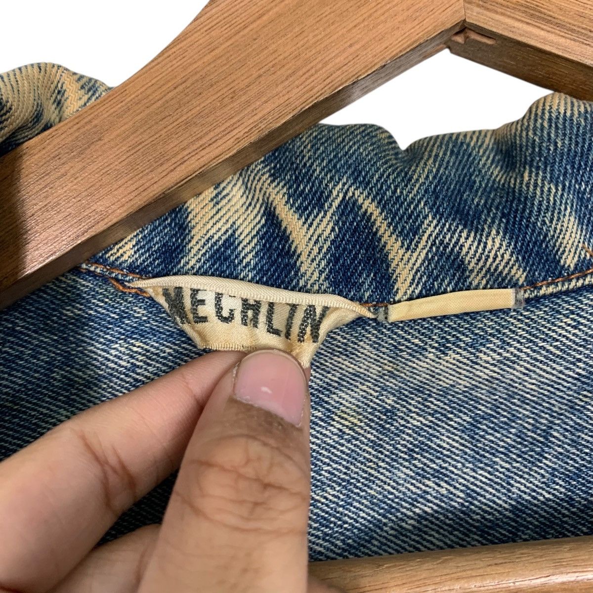 Vintage 90's MECHLIN Stone Wash Trucker Denim Jacket #2498-C112 Size US M / EU 48-50 / 2 - 15 Thumbnail