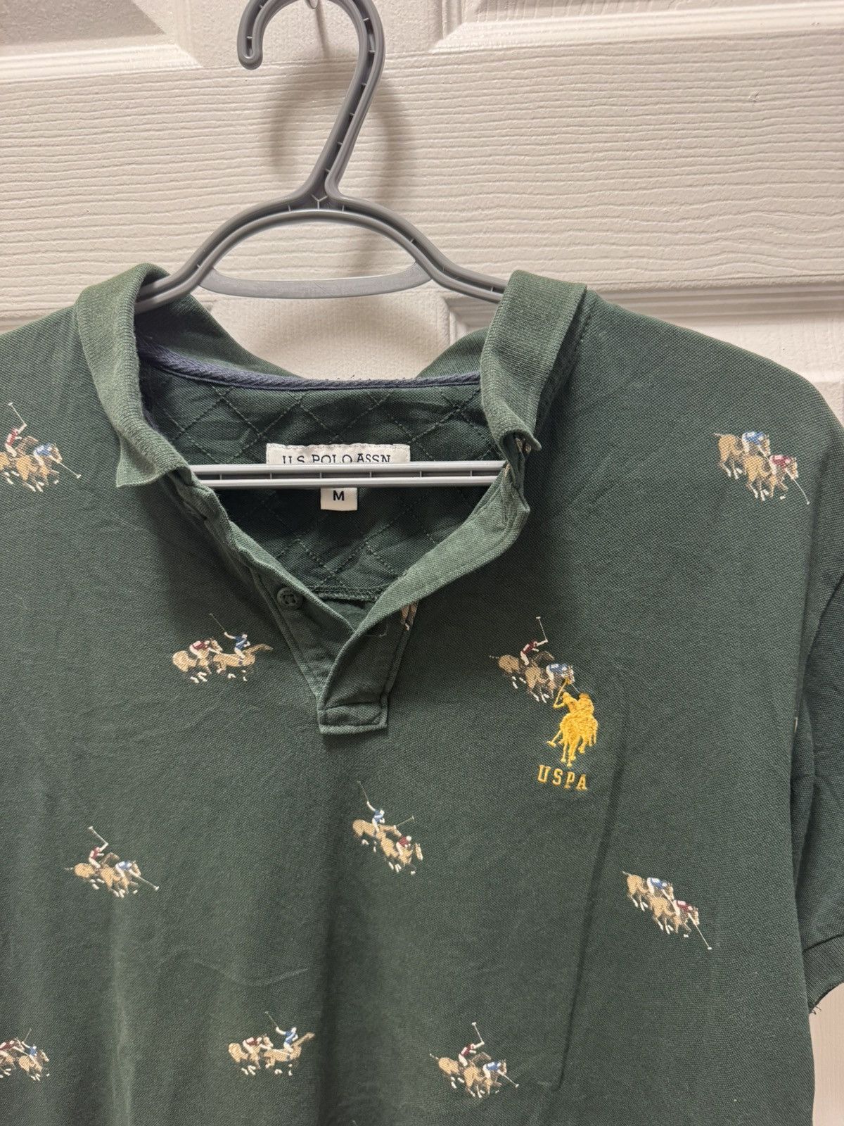 U.S. Polo Assn. U.S. Polo Assn. All Over Horse Polo Print Green Vintage Size US M / EU 48-50 / 2 - 2 Thumbnail