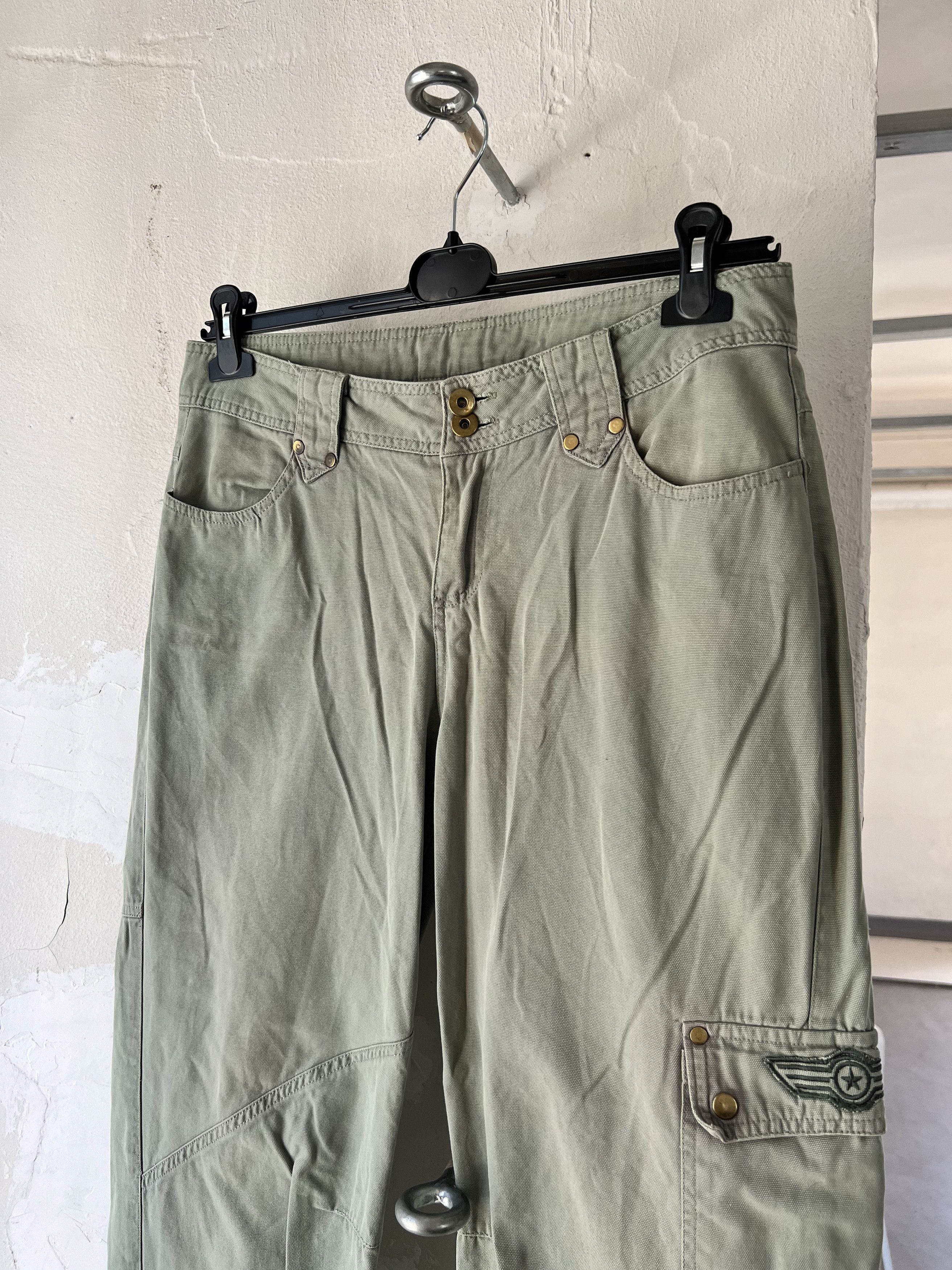 Other Embroidery Star Vintage Canvas Pants Retro 1990s Size 32" / US 10 / IT 46 - 2 Thumbnail