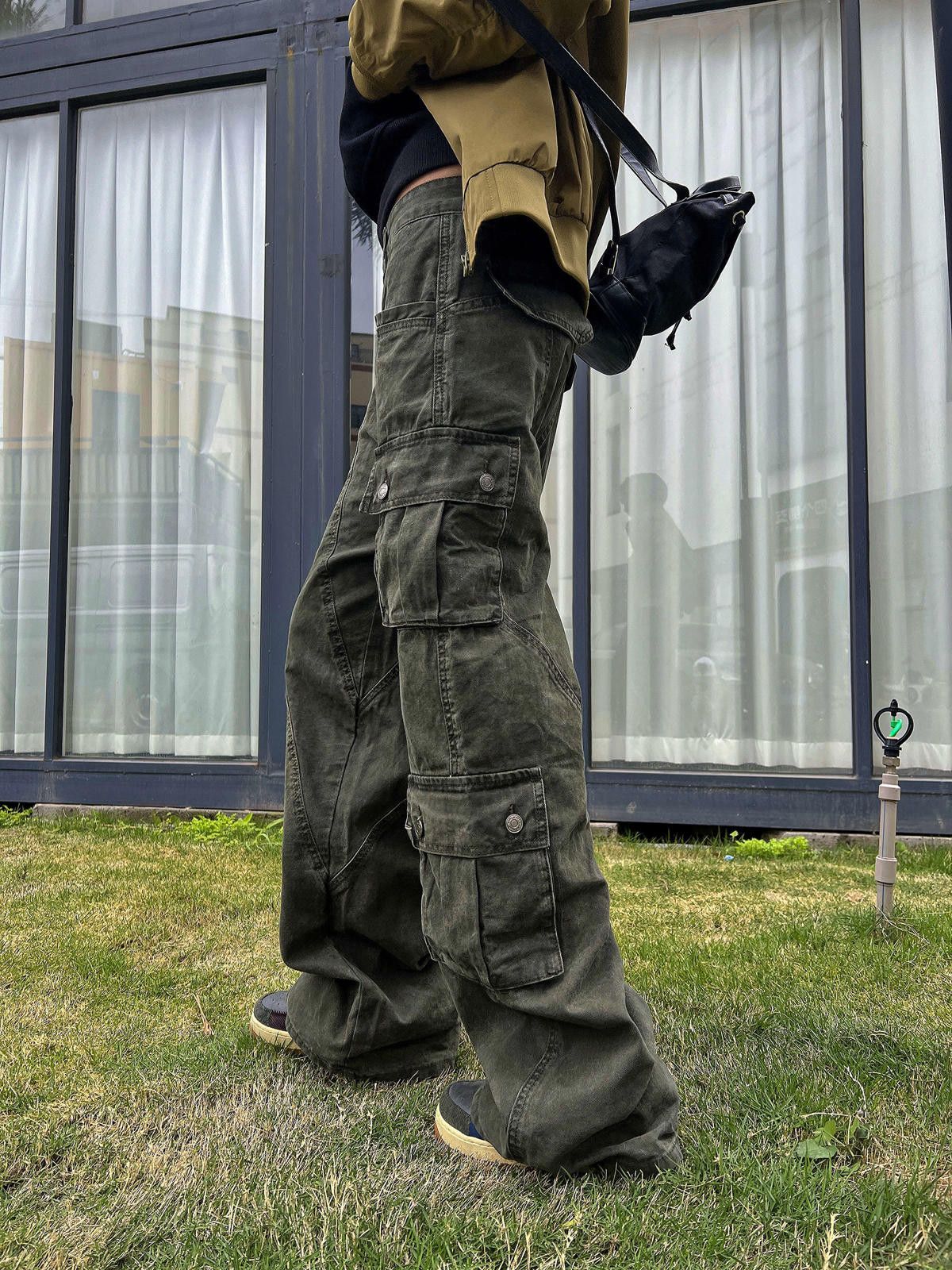 Other Green Cotton Baggy Cargo Pants Utility Workwear Size 27" / US 4 / IT 40 - 3 Thumbnail