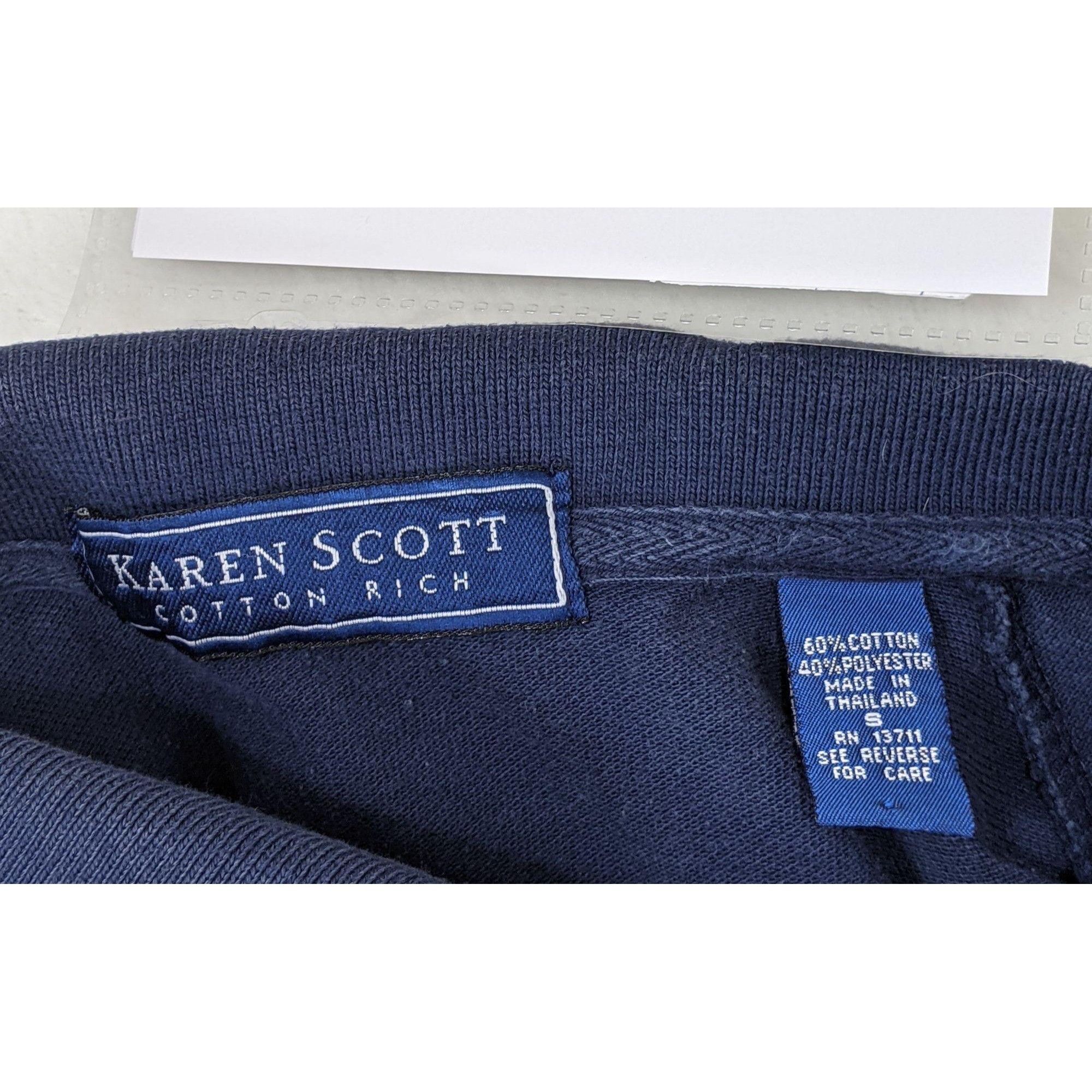 Other Karen Scott Womens Navy Blue Short-Sleeve Polo Shirt Cotton Size M / US 6-8 / IT 42-44 - 8 Thumbnail