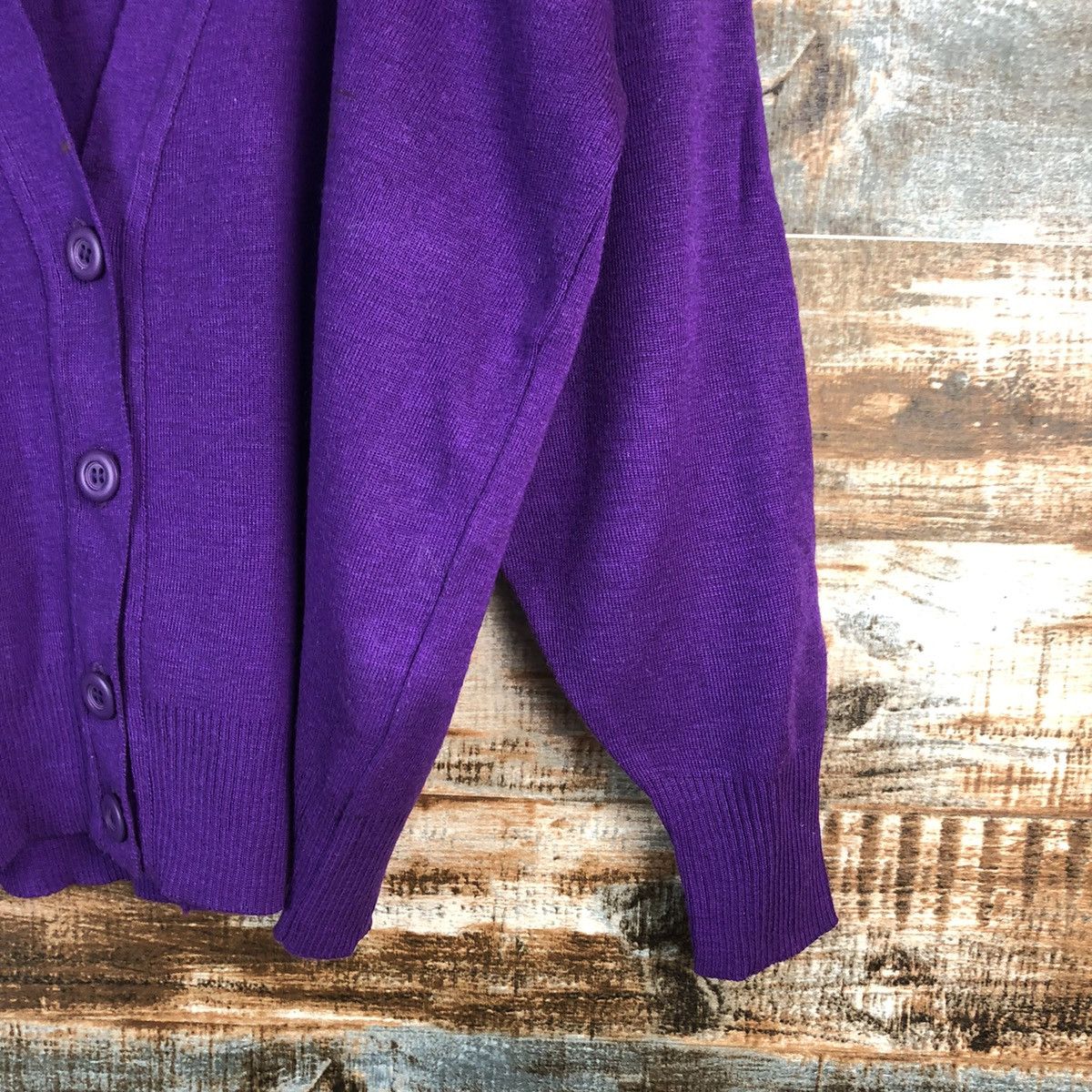 Vintage Verona vintage Japan Purple Cardigan Knitwear #A2336 Size M / US 6-8 / IT 42-44 - 8 Thumbnail