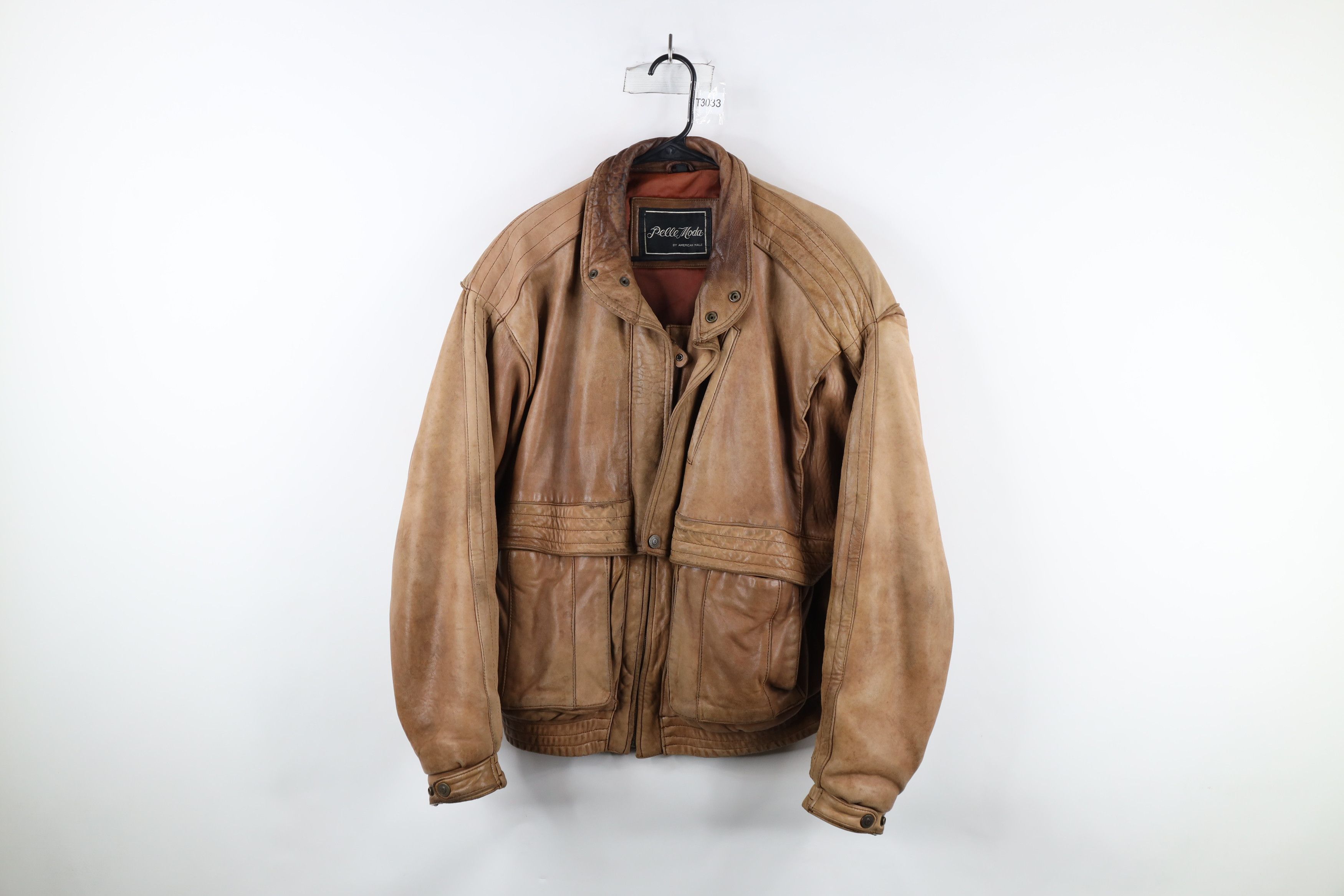 Vintage Vintage 90s Streetwear Leather Flight Bomber Jacket Brown Size US L / EU 52-54 / 3 - 1 Thumbnail