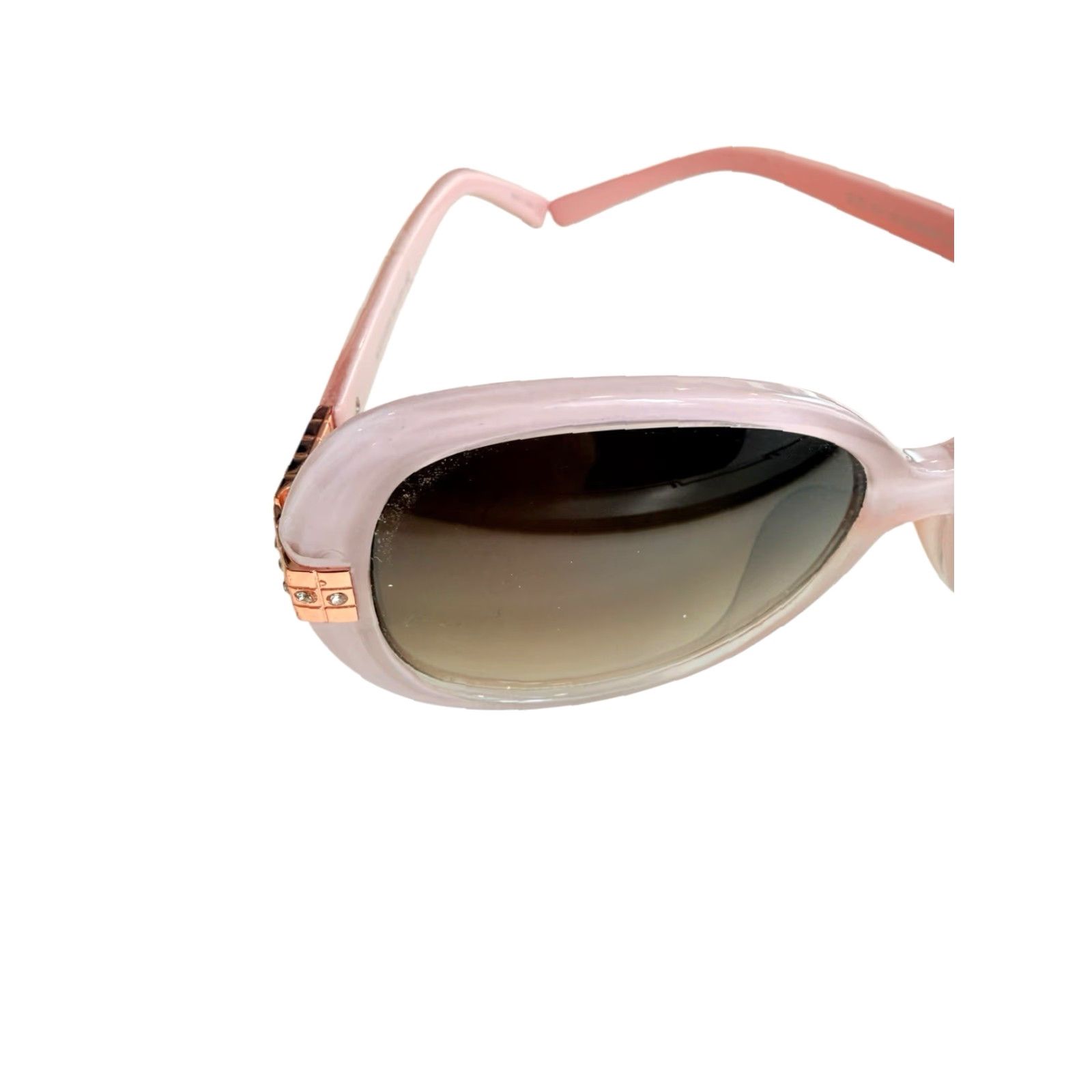 Kenneth Jay Lane VINTAGE Kenneth Jay Lane KJL-41238 Blush Retro Sunglasses Jackie O Pink Bling Sunglasses Unisex Adult Pink Brown Gradient Glam Rock Size ONE SIZE - 4 Thumbnail