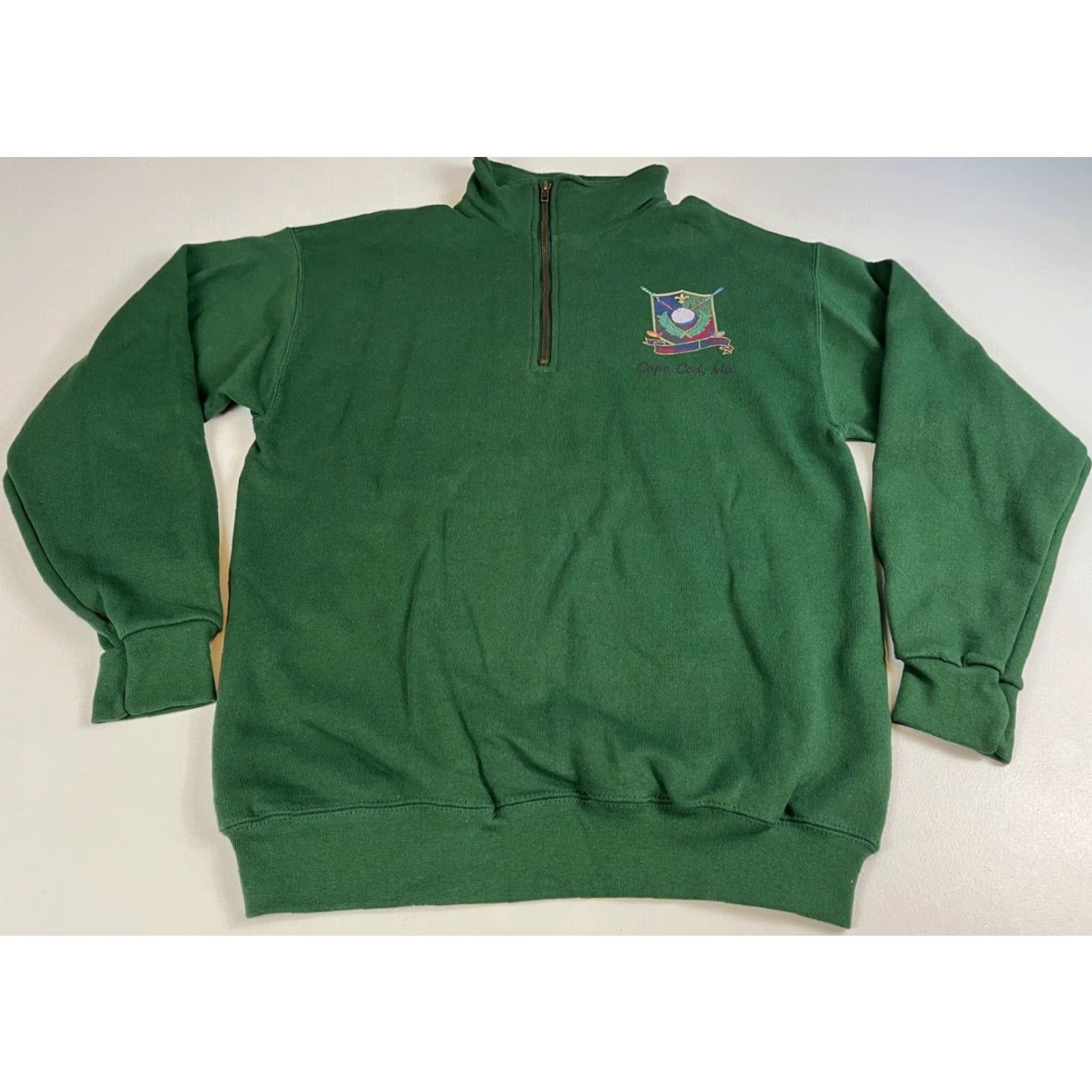 Tultex VINTAGE Tultex Cape Cod, MA Golf Logo 1/4 Zip Pullover Sweatshirt M Green Mens Sweatshirt 1/4 Zip Golf Cape Cod Tultex Vintage Cap Size US M / EU 48-50 / 2 - 3 Thumbnail