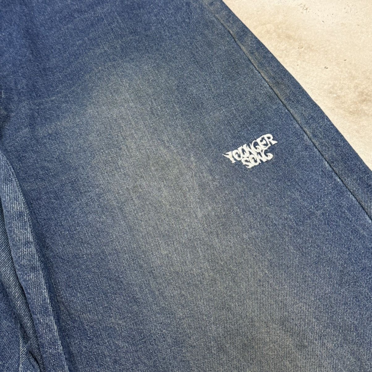 Japanese Brand Wide Leg Ballon Younger Sons Embroidery Denim Pants Size US 32 / EU 48 - 7 Thumbnail
