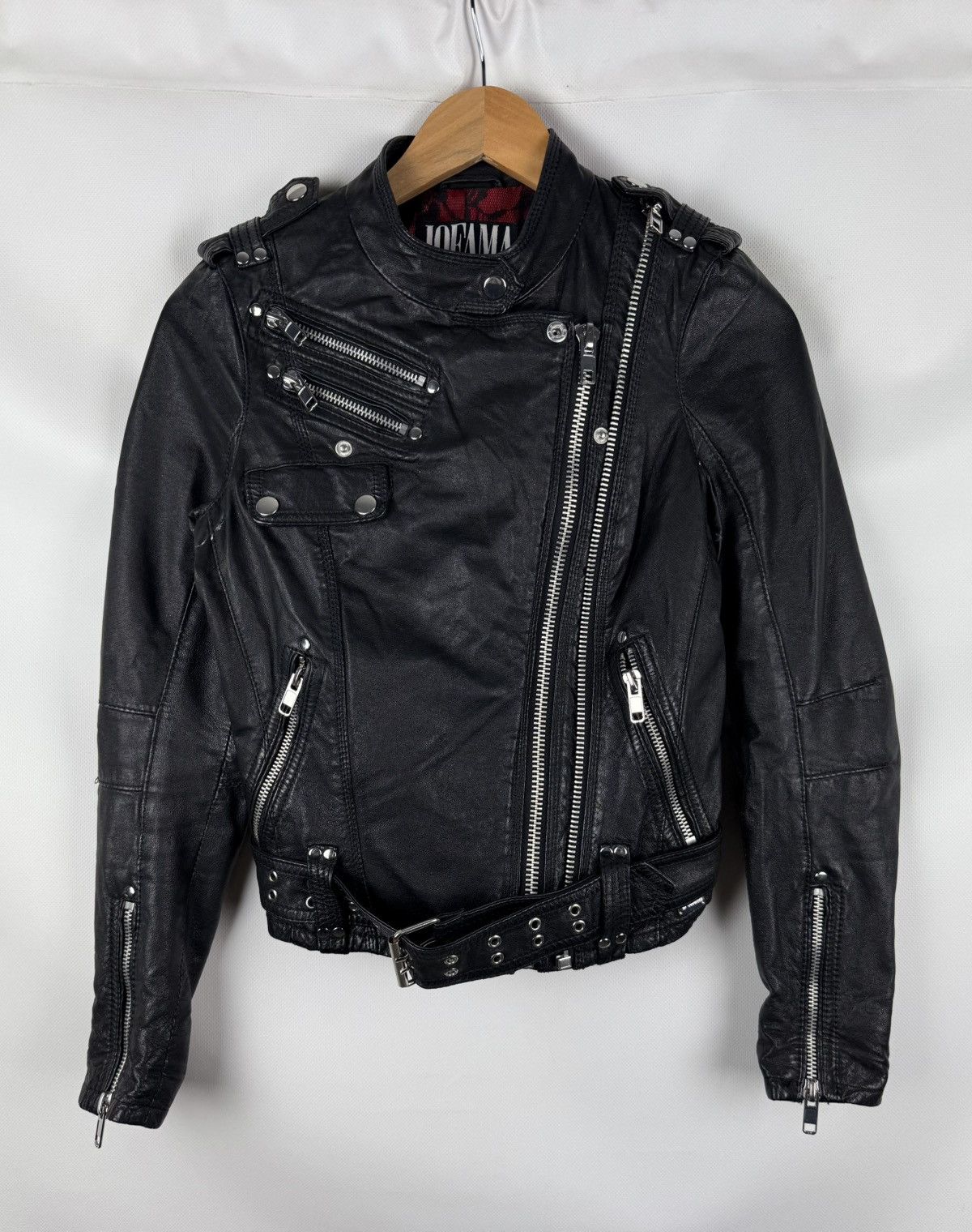 JOFAMA Jofama By Kenza Ladies Gothic Leather Biker Jacket Size 34 Size XS / US 0-2 / IT 36-38 - 1 Thumbnail
