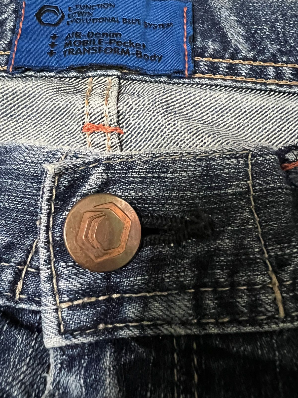 14th Addiction × Edwin × If Six Was Nine 💥Baggy💥Vintage Edwin E-Function Washed Distress Jean Size US 34 / EU 50 - 14 Thumbnail